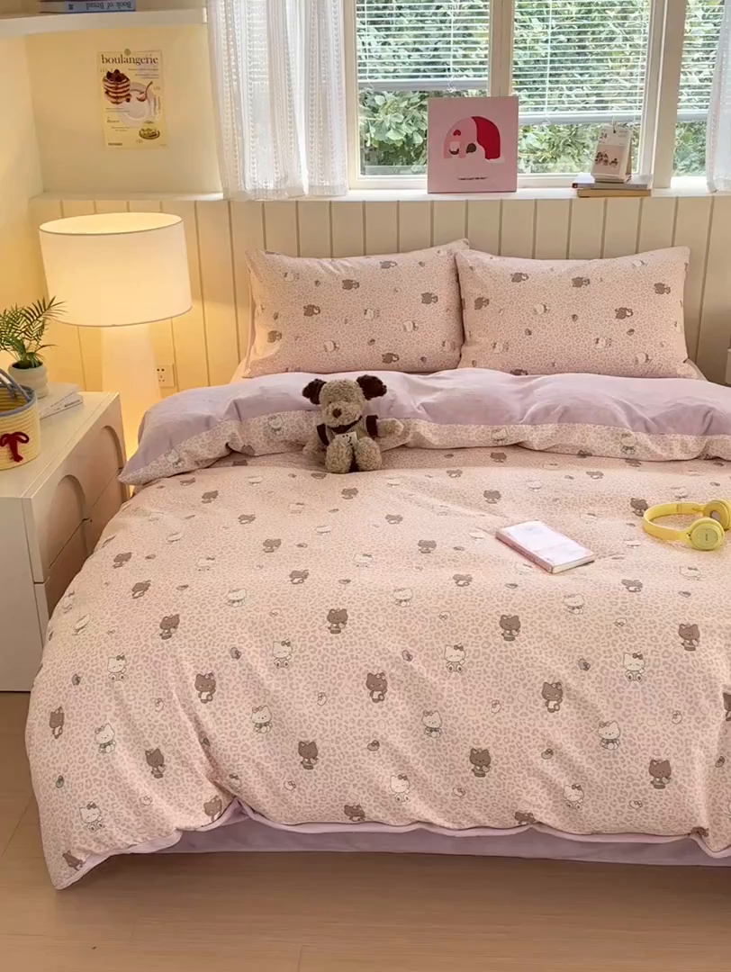 91家纺网 家纺一手货源 找家纺 （总）Sweet dreams甜梦 2025新款棉加绒印花四件套