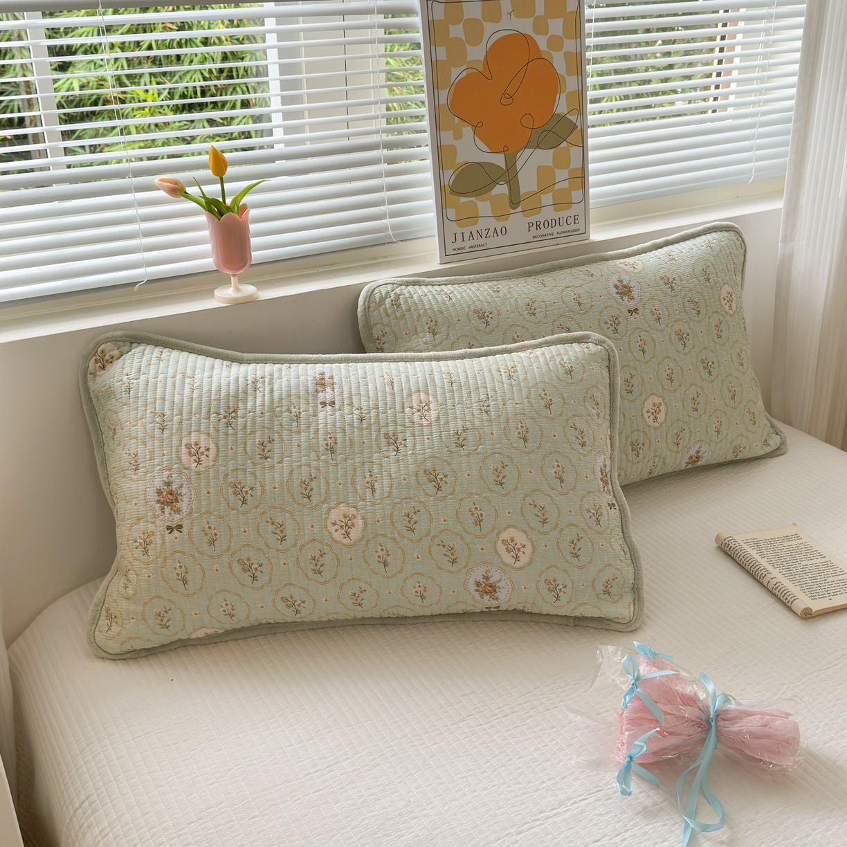 91家纺网 家纺一手货源 找家纺 Sweet dreams甜梦 2025新款牛奶绒全棉床盖三件套 秘境花园