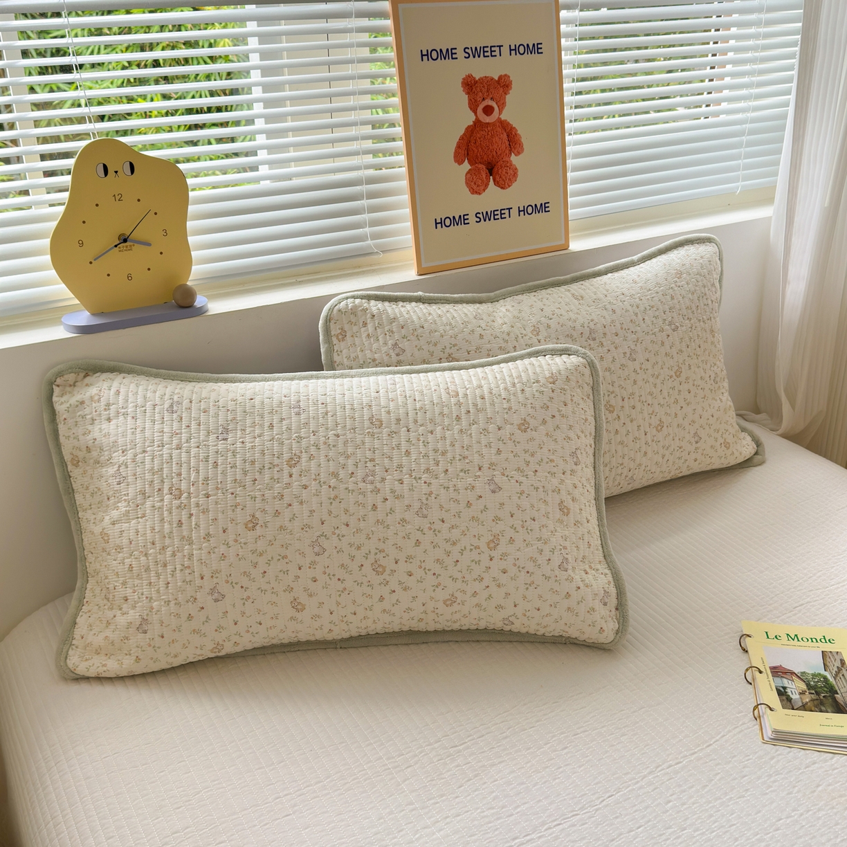 91家纺网 家纺一手货源 找家纺 Sweet dreams甜梦 2025新款牛奶绒全棉床盖三件套 花园小兔