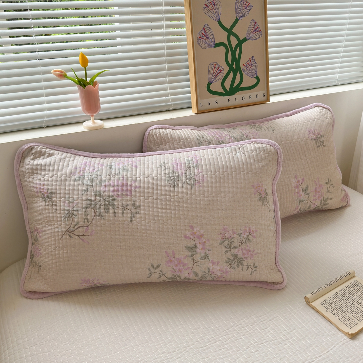 91家纺网 家纺一手货源 找家纺 Sweet dreams甜梦 2025新款牛奶绒全棉床盖三件套 紫语