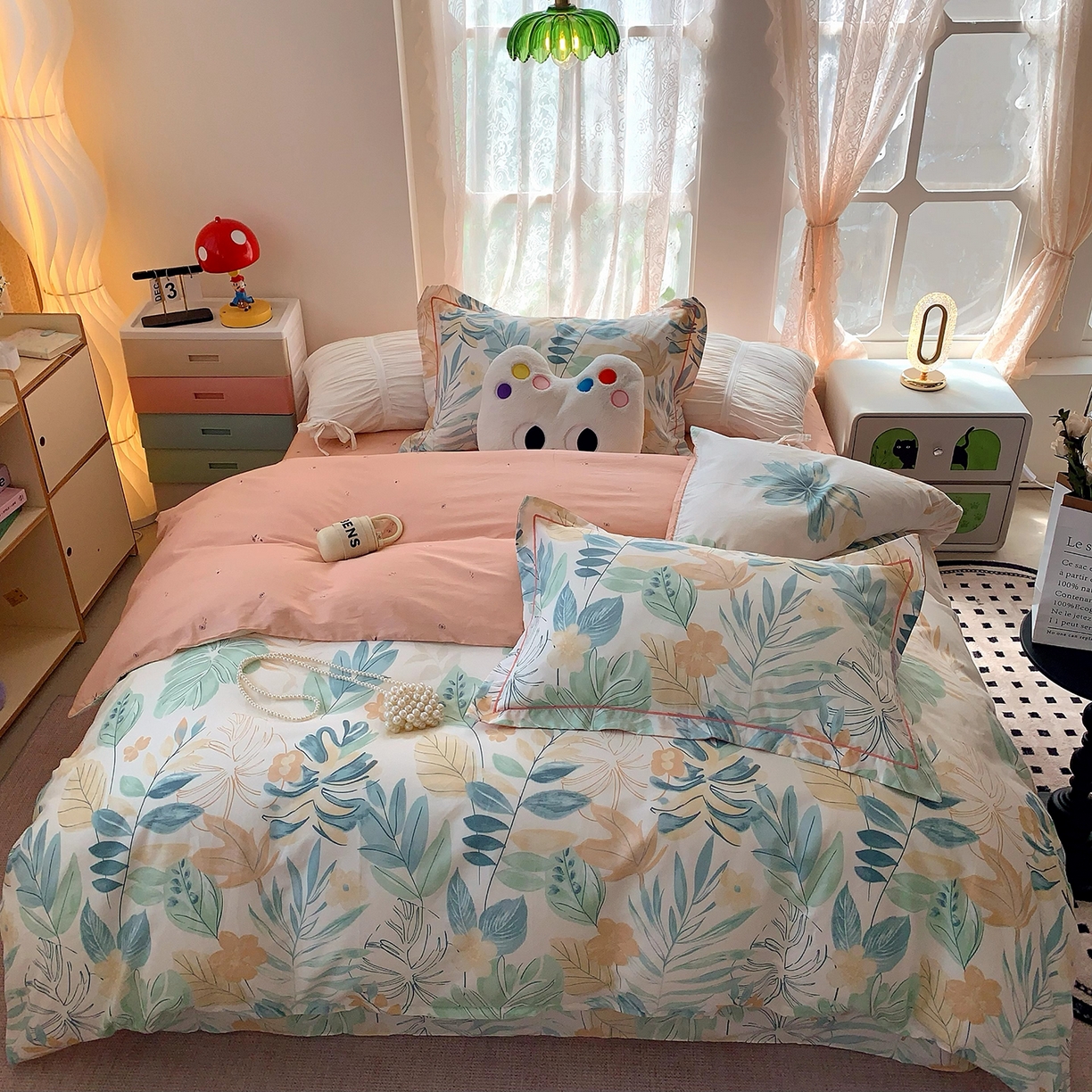 91家纺网 家纺一手货源 找家纺 莱豫家纺 2025新款亲肤舒适小清新印花全棉四件套第七批 且听风吟