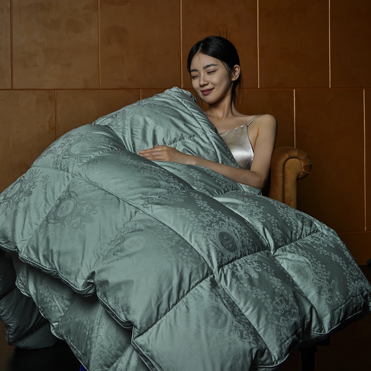 91家纺网 家纺一手货源 找家纺 暖羽屋羽绒馆 2025新款95鸭绒被子 盛世典雅 白鸭绒被芯 双人羽绒被冬被 春秋被 盛世典雅 蓝