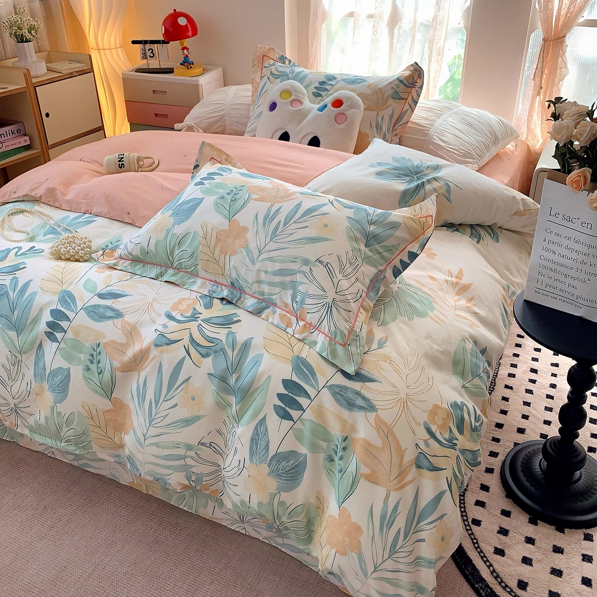 91家纺网 家纺一手货源 找家纺 莱豫家纺 2025新款亲肤舒适小清新印花全棉四件套第七批 且听风吟