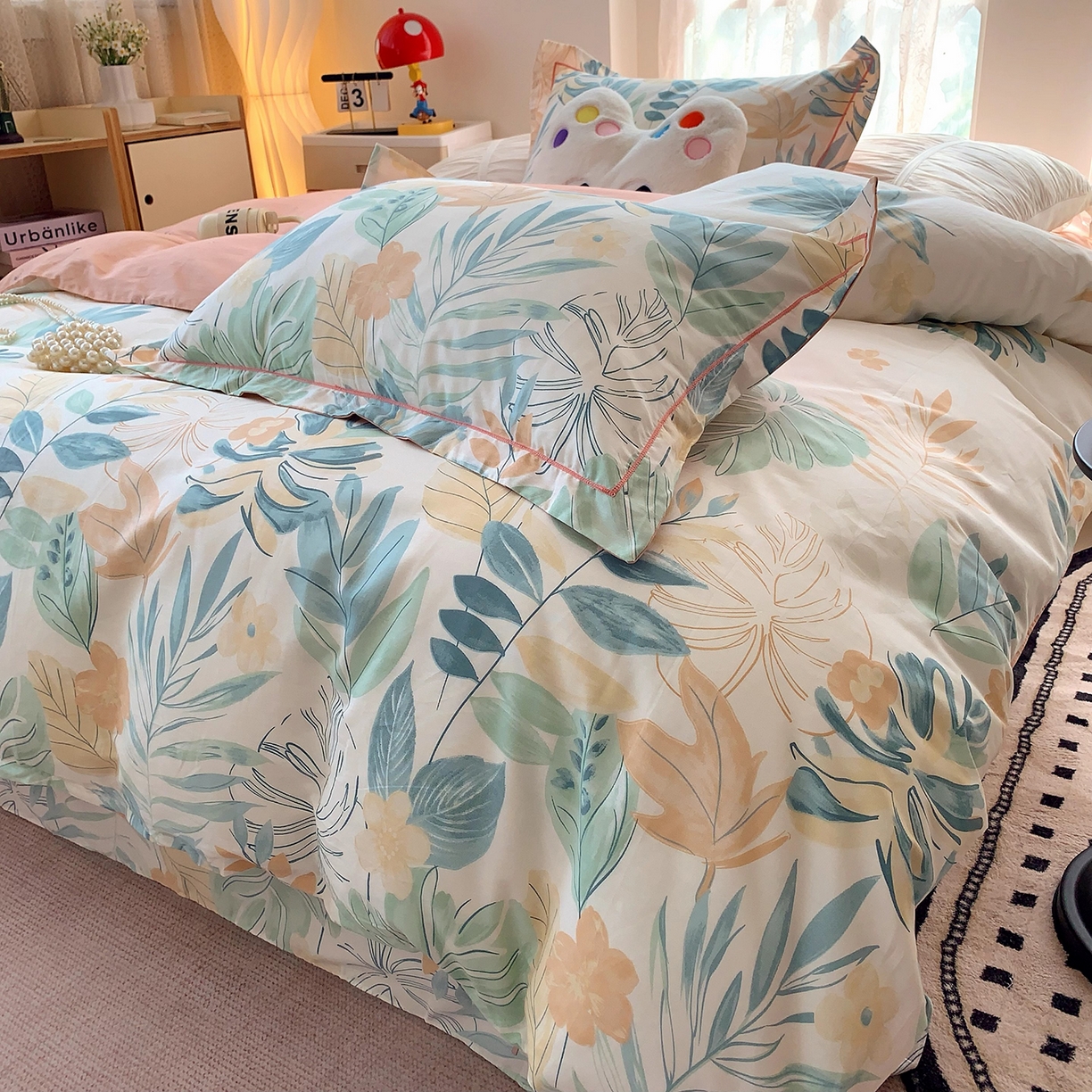 91家纺网 家纺一手货源 找家纺 莱豫家纺 2025新款亲肤舒适小清新印花全棉四件套第七批 且听风吟