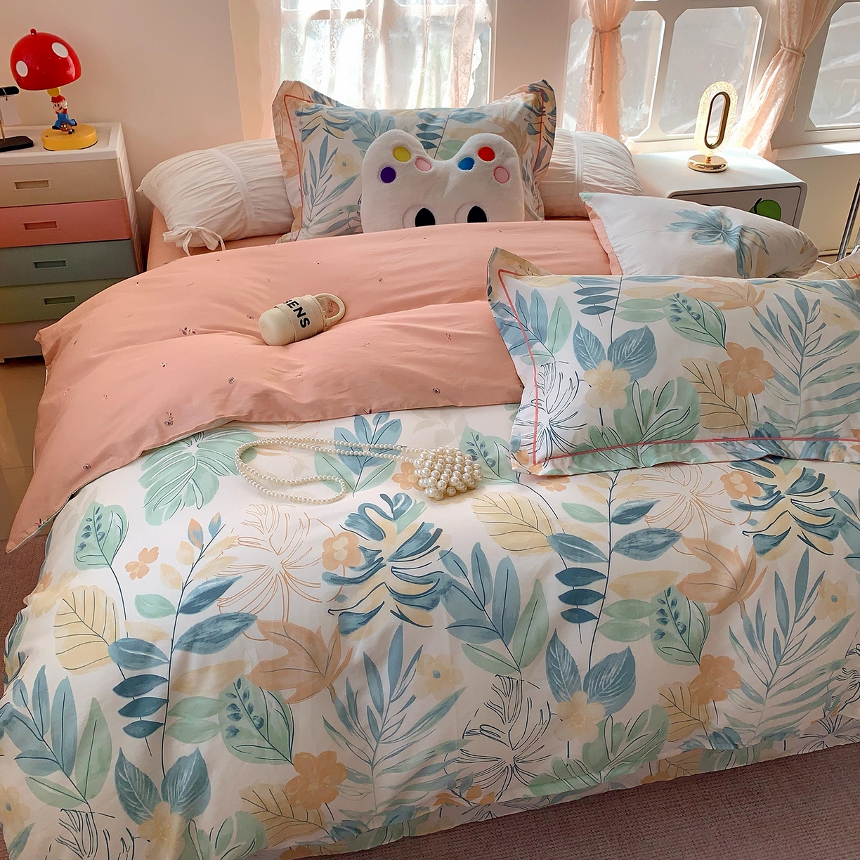 91家纺网 家纺一手货源 找家纺 莱豫家纺 2025新款亲肤舒适小清新印花全棉四件套第七批 且听风吟