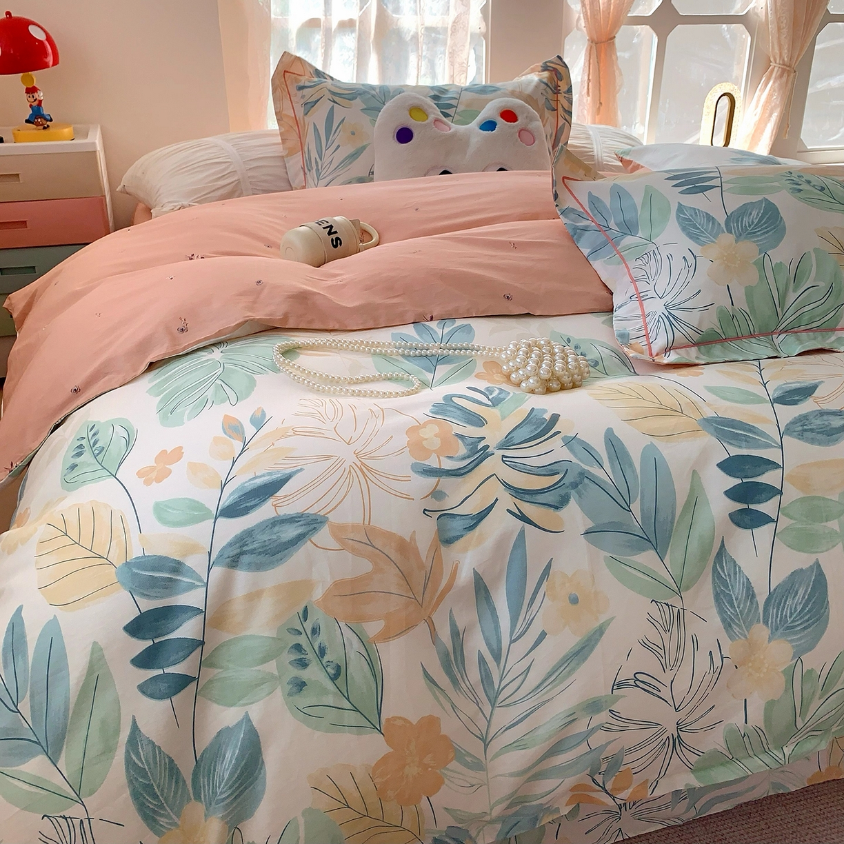 91家纺网 家纺一手货源 找家纺 莱豫家纺 2025新款亲肤舒适小清新印花全棉四件套第七批 且听风吟