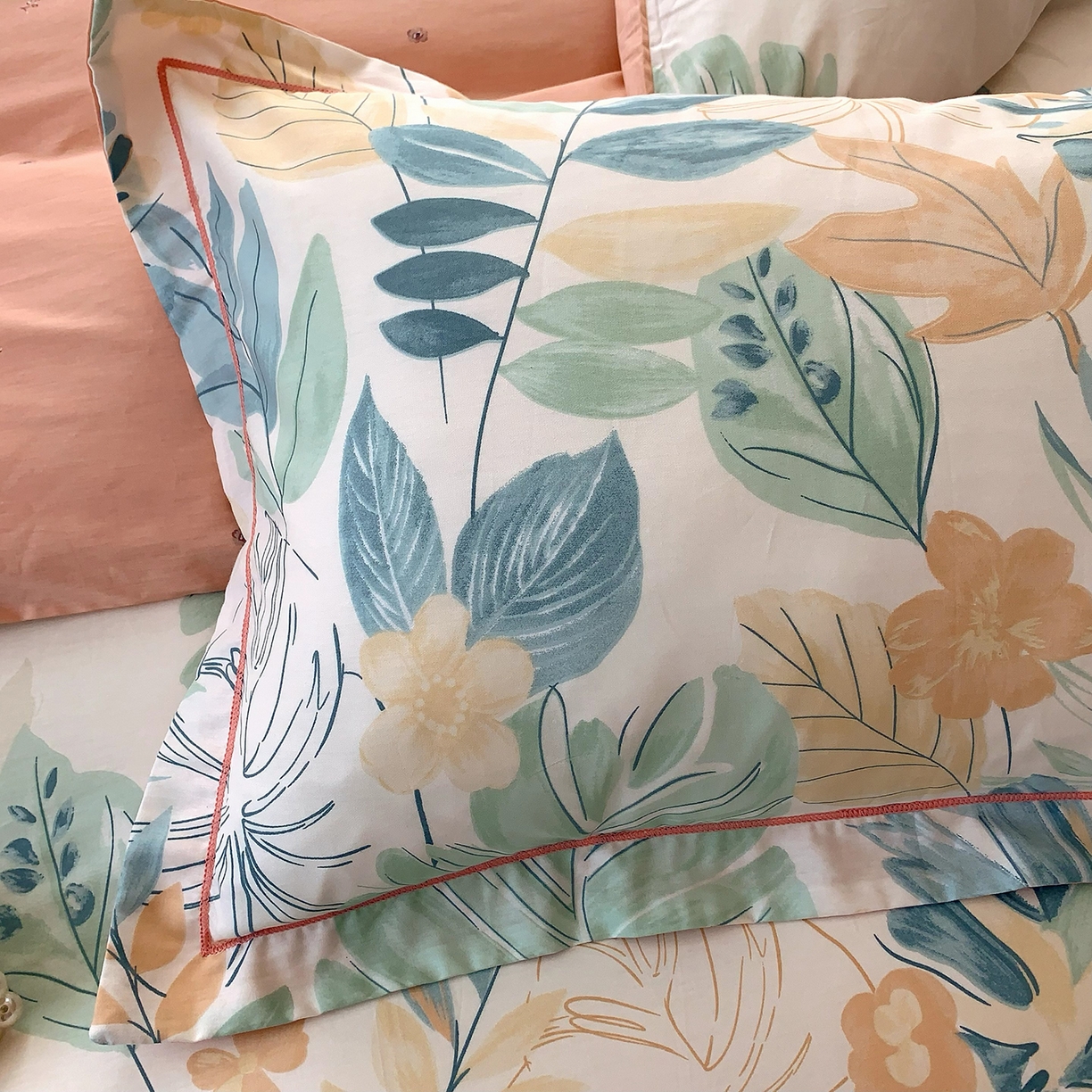 91家纺网 家纺一手货源 找家纺 莱豫家纺 2025新款亲肤舒适小清新印花全棉四件套第七批 且听风吟