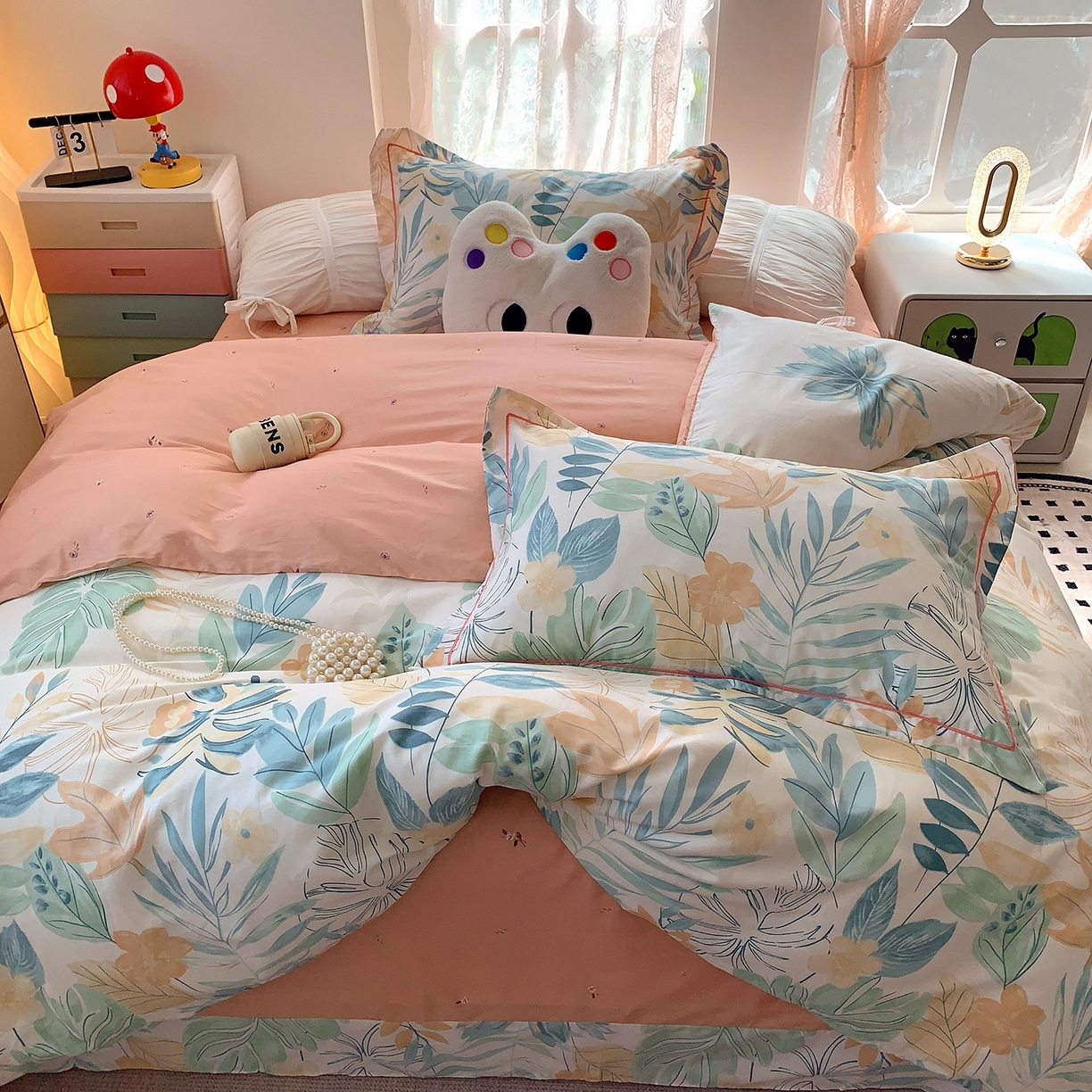 91家纺网 家纺一手货源 找家纺 莱豫家纺 2025新款亲肤舒适小清新印花全棉四件套第七批 且听风吟