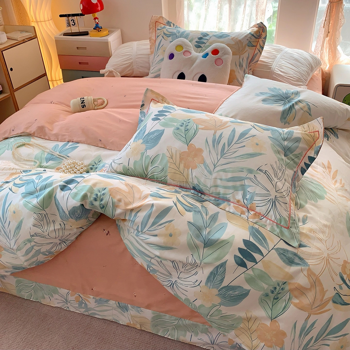 91家纺网 家纺一手货源 找家纺 莱豫家纺 2025新款亲肤舒适小清新印花全棉四件套第七批 且听风吟