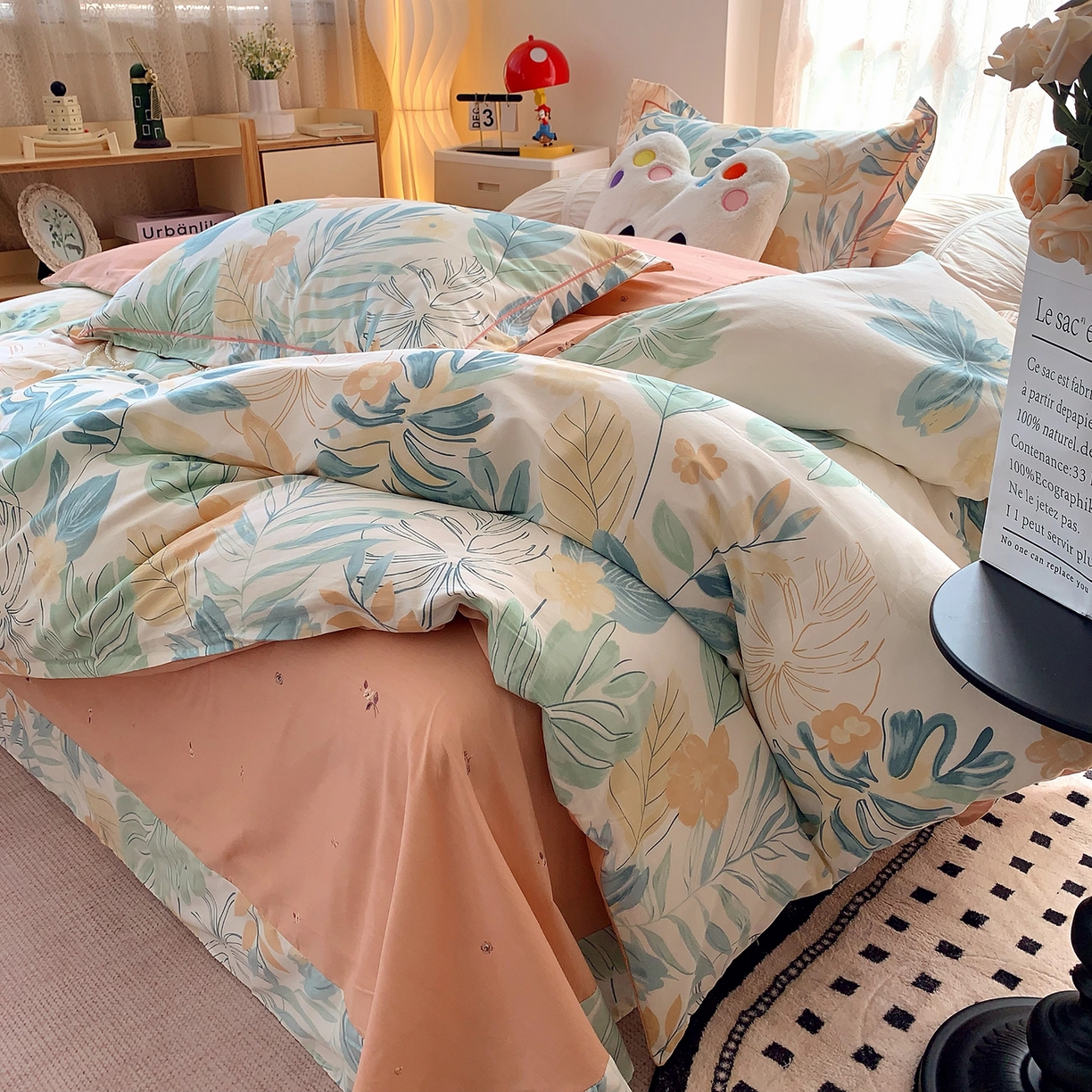 91家纺网 家纺一手货源 找家纺 莱豫家纺 2025新款亲肤舒适小清新印花全棉四件套第七批 且听风吟