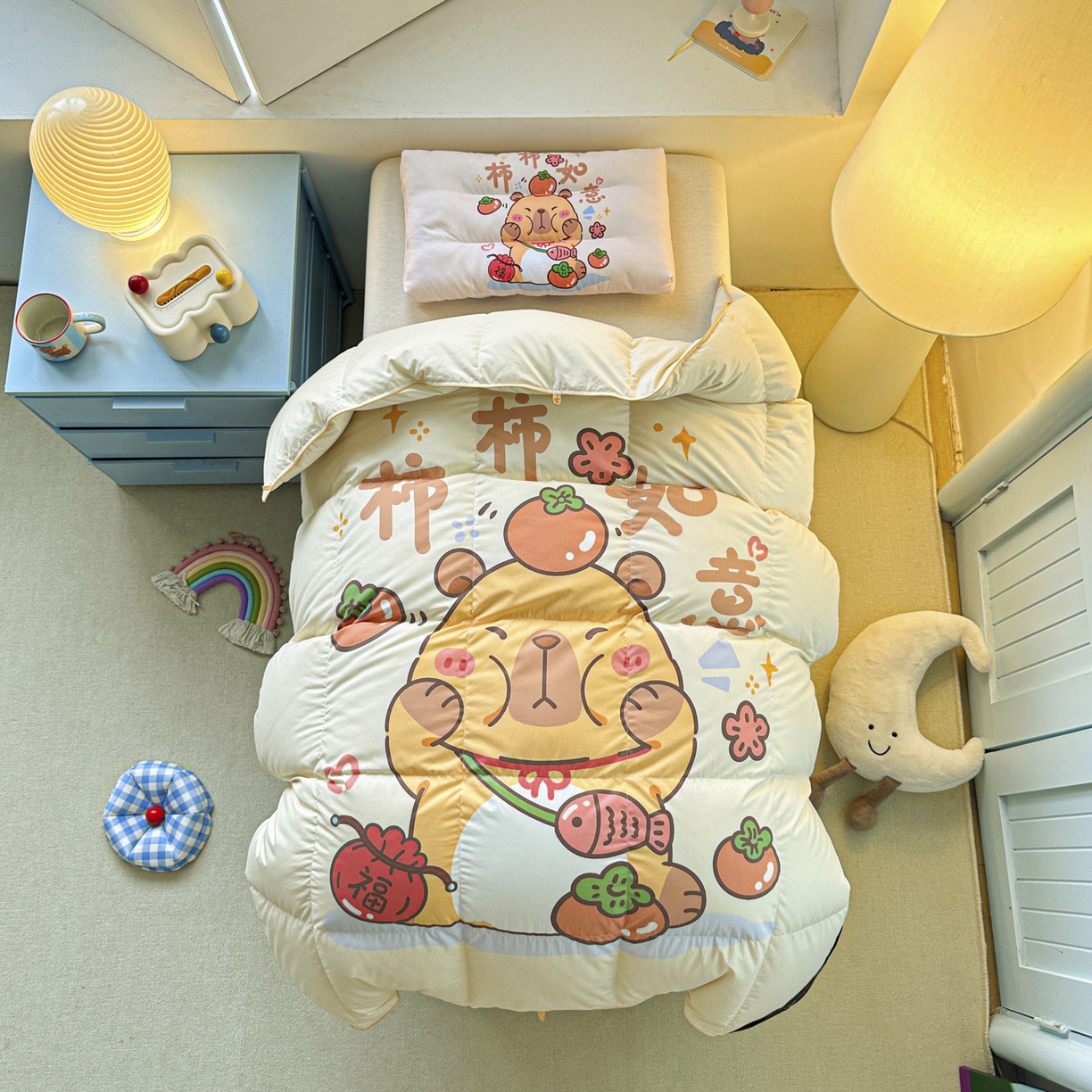 91家纺网 家纺一手货源 找家纺 暖羽屋羽绒馆 2025新款天丝莱赛尔鹅绒丝被芯 抗菌 防螨羽毛被1.2米 白鹅绒丝 儿童学生被子1.5 春秋被 柿柿如意