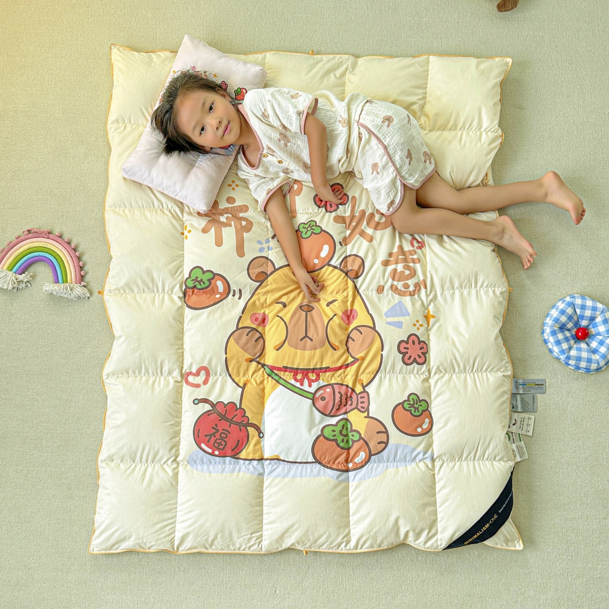 91家纺网 家纺一手货源 找家纺 暖羽屋羽绒馆 2025新款天丝莱赛尔鹅绒丝被芯 抗菌 防螨羽毛被1.2米 白鹅绒丝 儿童学生被子1.5 春秋被 柿柿如意