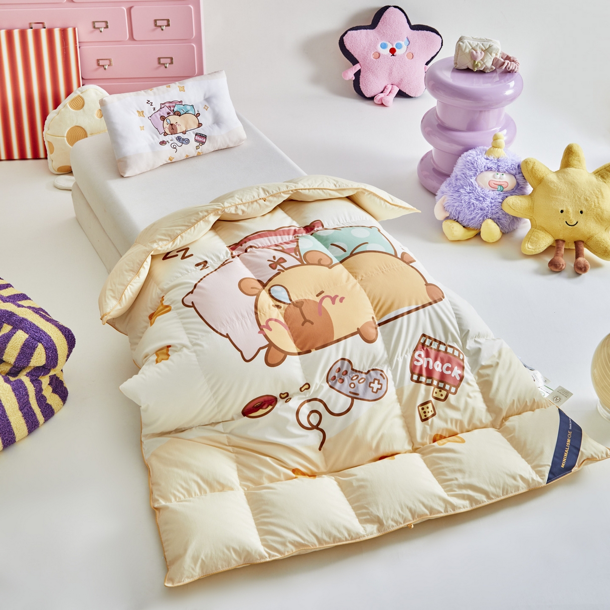 91家纺网 家纺一手货源 找家纺 （总）暖羽屋羽绒馆 2025新款天丝莱赛尔鹅绒丝被芯 抗菌 防螨羽毛被1.2米 白鹅绒丝 儿童学生被子1.5 春秋被