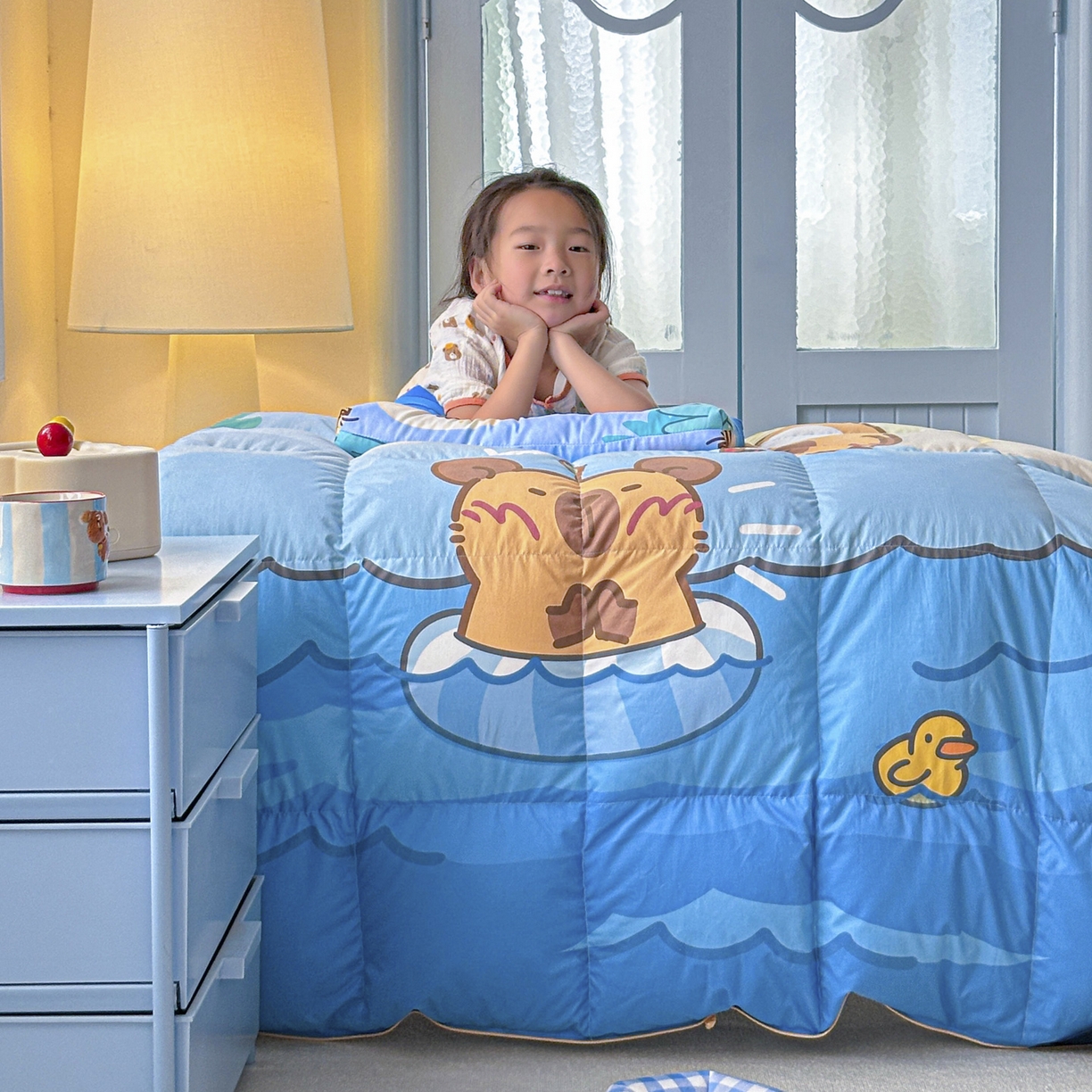 91家纺网 家纺一手货源 找家纺 暖羽屋羽绒馆 2025新款天丝莱赛尔鹅绒丝被芯 抗菌 防螨羽毛被1.2米 白鹅绒丝 儿童学生被子1.5 春秋被 给你满分