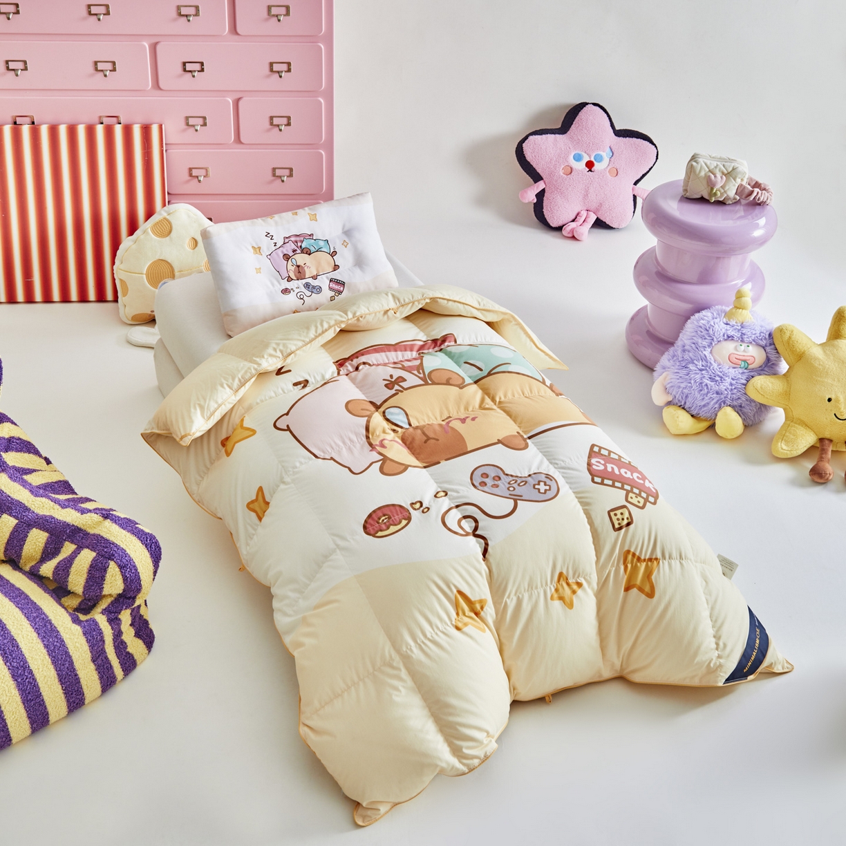 91家纺网 家纺一手货源 找家纺 （总）暖羽屋羽绒馆 2025新款天丝莱赛尔鹅绒丝被芯 抗菌 防螨羽毛被1.2米 白鹅绒丝 儿童学生被子1.5 春秋被