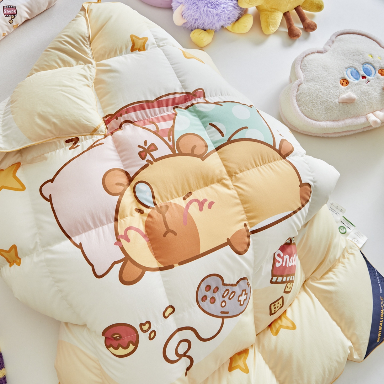 91家纺网 家纺一手货源 找家纺 （总）暖羽屋羽绒馆 2025新款天丝莱赛尔鹅绒丝被芯 抗菌 防螨羽毛被1.2米 白鹅绒丝 儿童学生被子1.5 春秋被