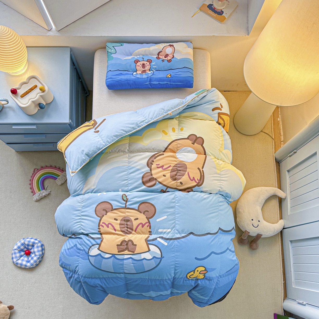 91家纺网 家纺一手货源 找家纺 暖羽屋羽绒馆 2025新款天丝莱赛尔鹅绒丝被芯 抗菌 防螨羽毛被1.2米 白鹅绒丝 儿童学生被子1.5 春秋被 给你满分