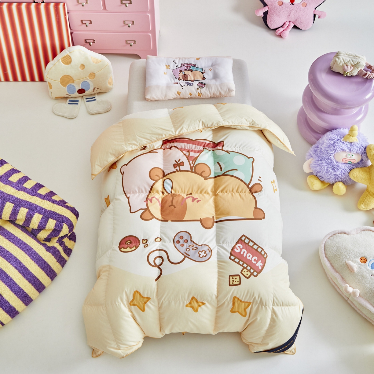 91家纺网 家纺一手货源 找家纺 （总）暖羽屋羽绒馆 2025新款天丝莱赛尔鹅绒丝被芯 抗菌 防螨羽毛被1.2米 白鹅绒丝 儿童学生被子1.5 春秋被