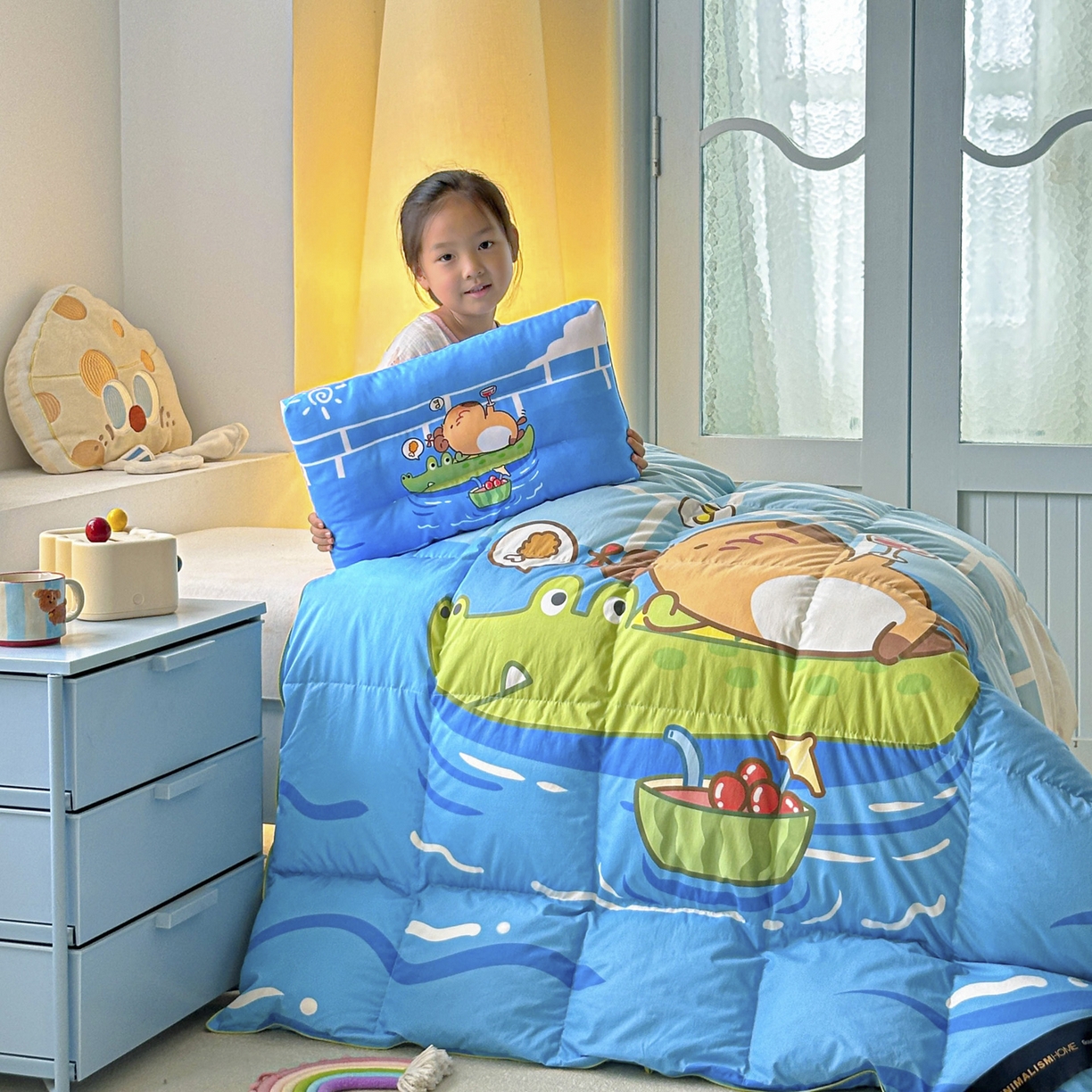 91家纺网 家纺一手货源 找家纺 暖羽屋羽绒馆 2025新款天丝莱赛尔鹅绒丝被芯 抗菌 防螨羽毛被1.2米 白鹅绒丝 儿童学生被子1.5 春秋被 给你满分2