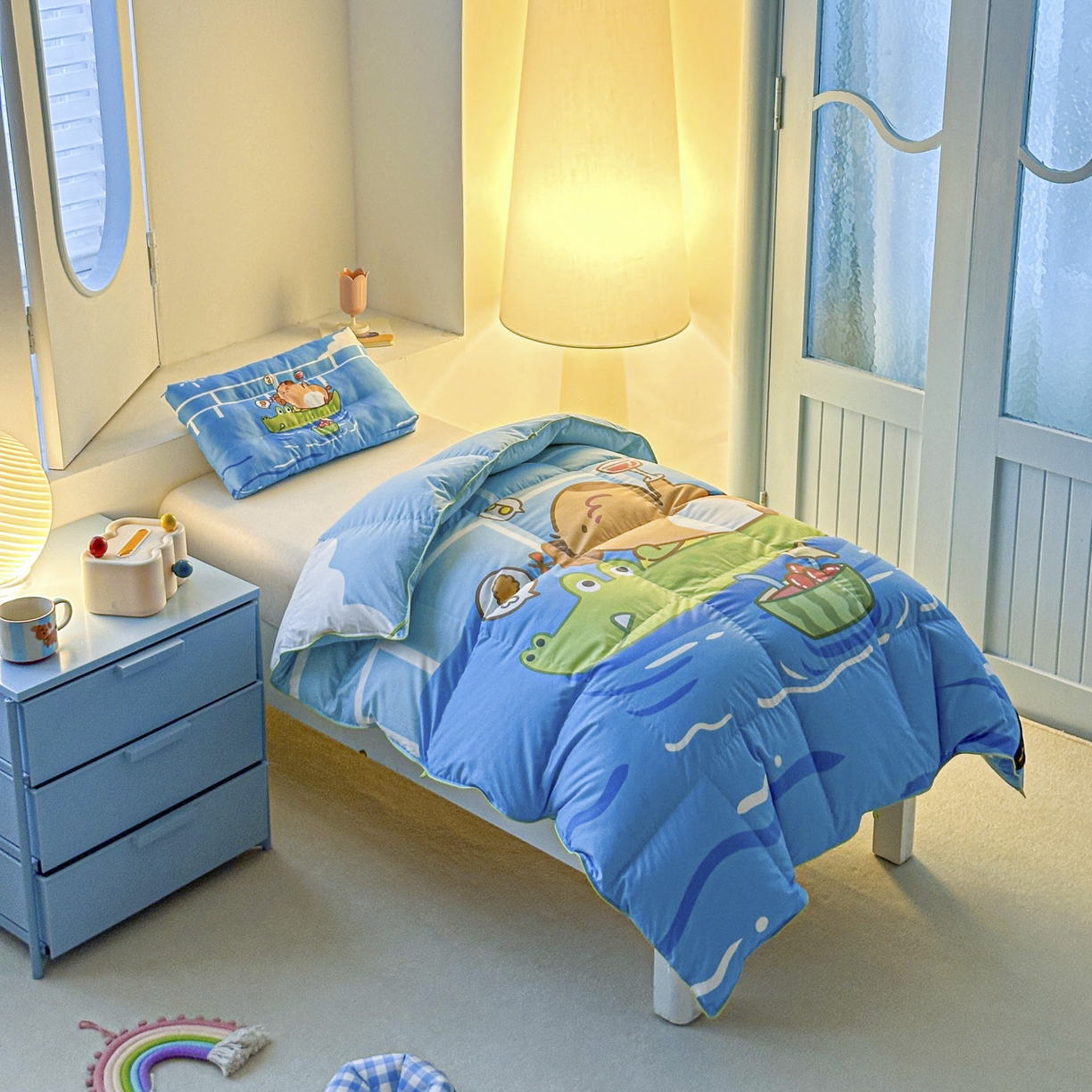 91家纺网 家纺一手货源 找家纺 暖羽屋羽绒馆 2025新款天丝莱赛尔鹅绒丝被芯 抗菌 防螨羽毛被1.2米 白鹅绒丝 儿童学生被子1.5 春秋被 给你满分2