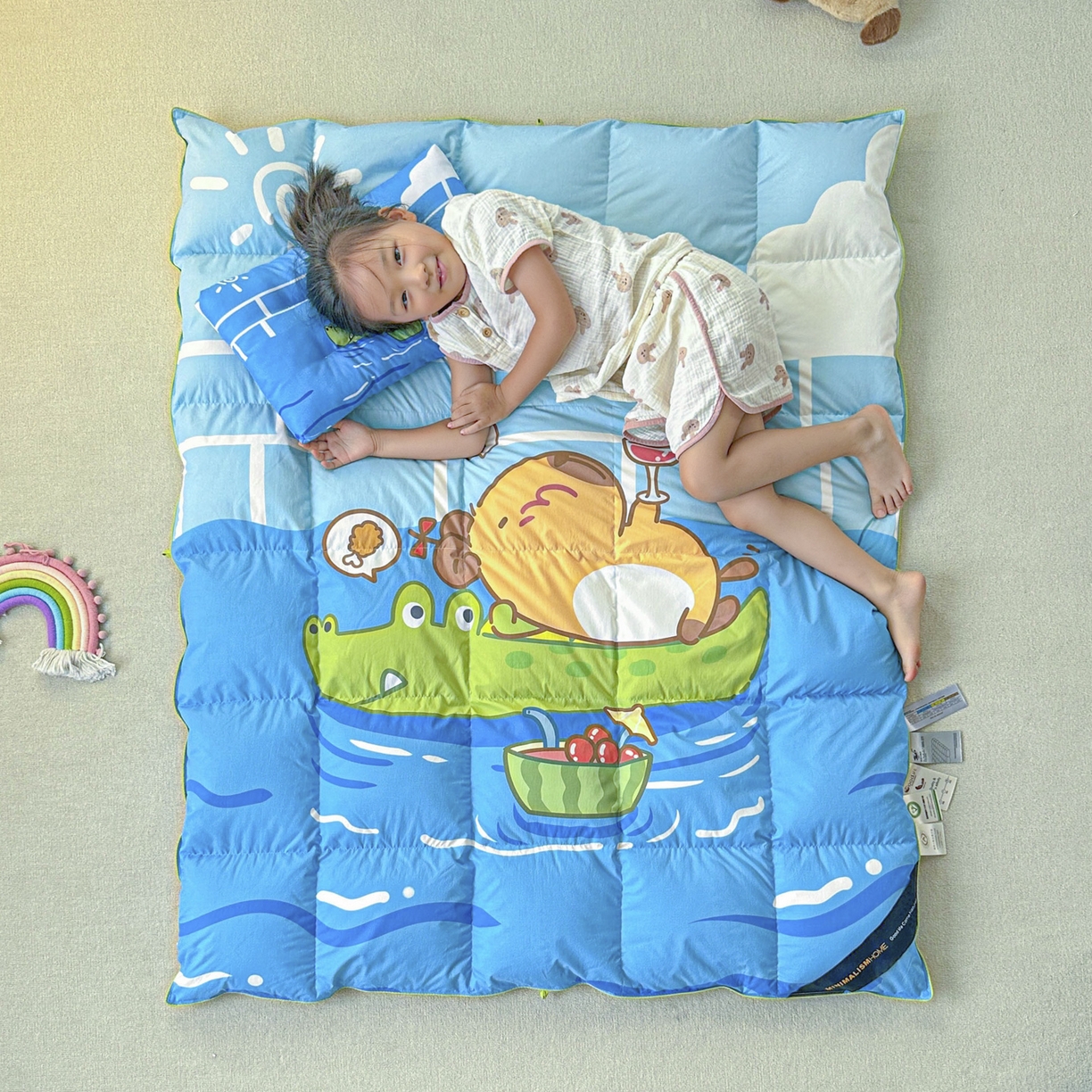 91家纺网 家纺一手货源 找家纺 暖羽屋羽绒馆 2025新款天丝莱赛尔鹅绒丝被芯 抗菌 防螨羽毛被1.2米 白鹅绒丝 儿童学生被子1.5 春秋被 给你满分2