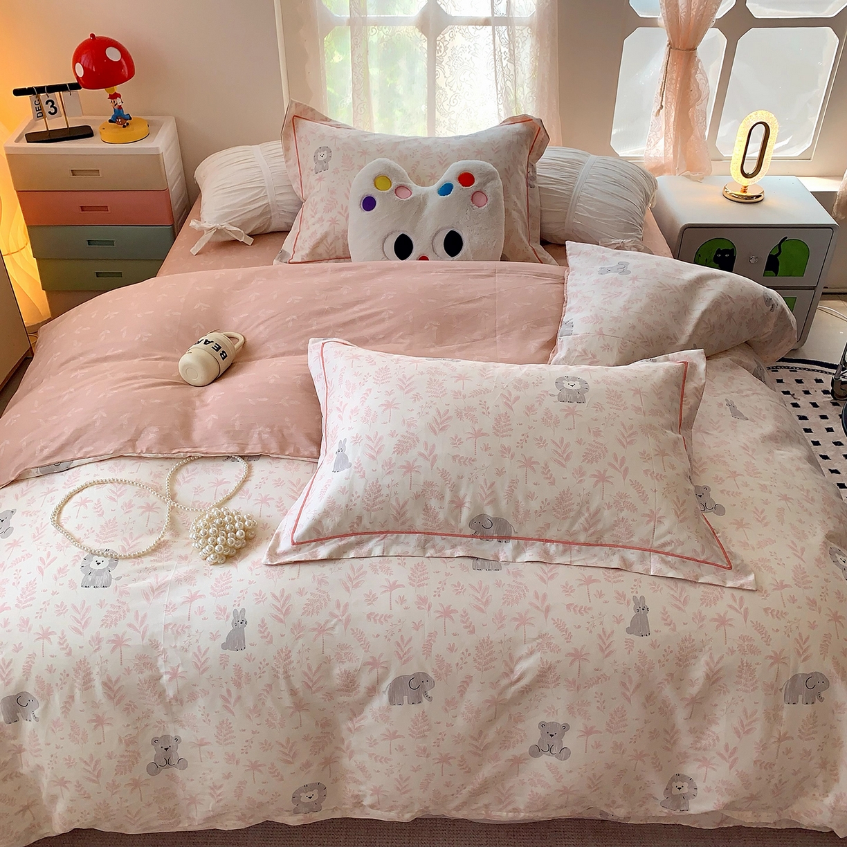 莱豫家纺 2025新款亲肤舒适小清新印花全棉四件套第七批 野餐森林