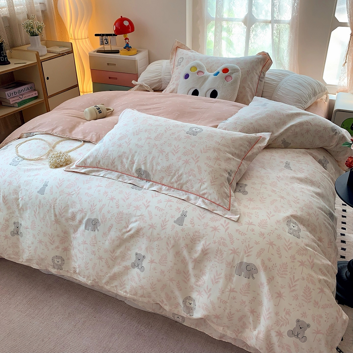 91家纺网 家纺一手货源 找家纺 莱豫家纺 2025新款亲肤舒适小清新印花全棉四件套第七批 野餐森林