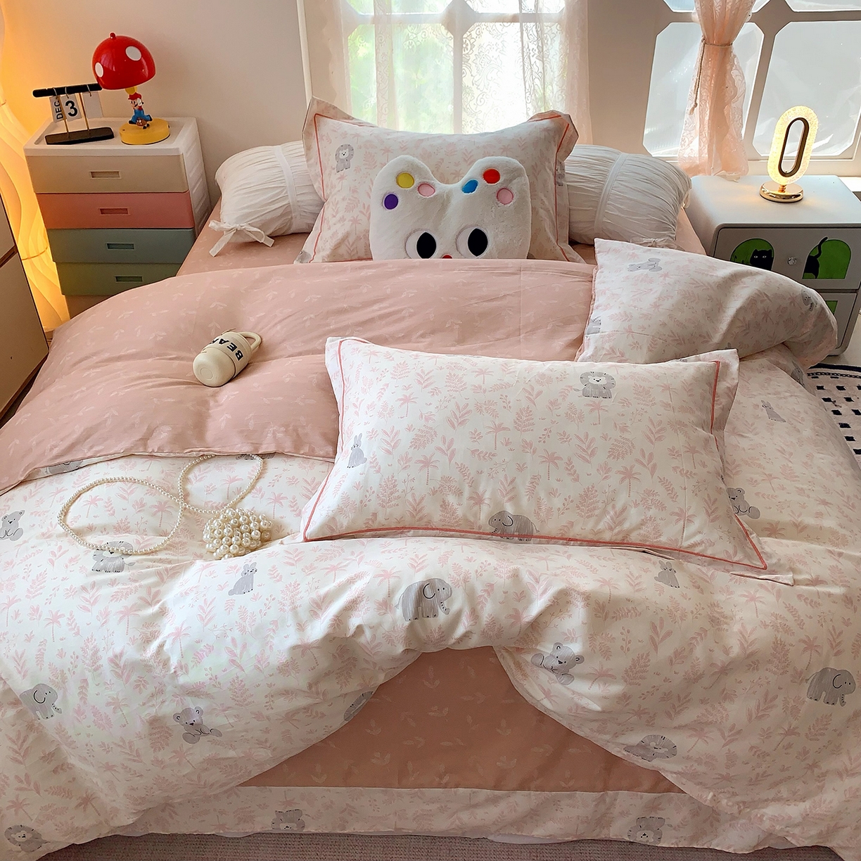 91家纺网 家纺一手货源 找家纺 莱豫家纺 2025新款亲肤舒适小清新印花全棉四件套第七批 野餐森林