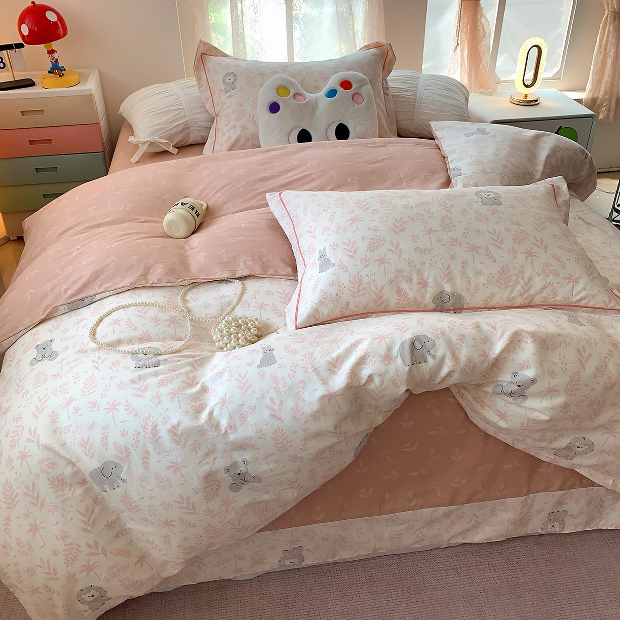 91家纺网 家纺一手货源 找家纺 莱豫家纺 2025新款亲肤舒适小清新印花全棉四件套第七批 野餐森林