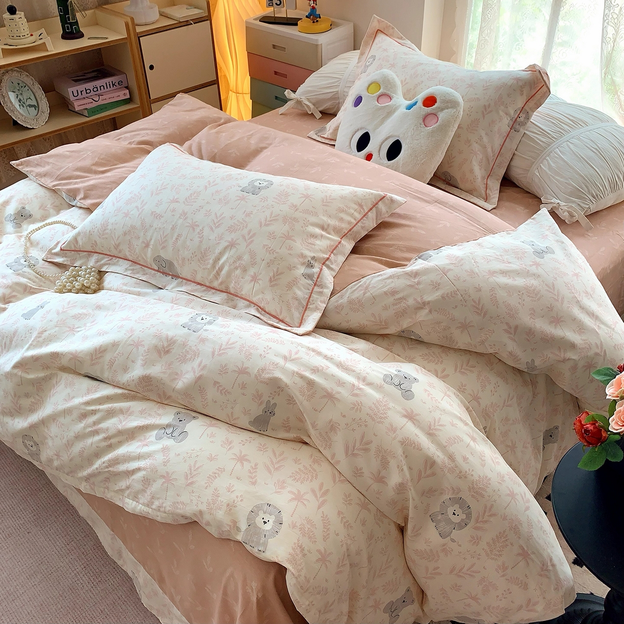 91家纺网 家纺一手货源 找家纺 莱豫家纺 2025新款亲肤舒适小清新印花全棉四件套第七批 野餐森林