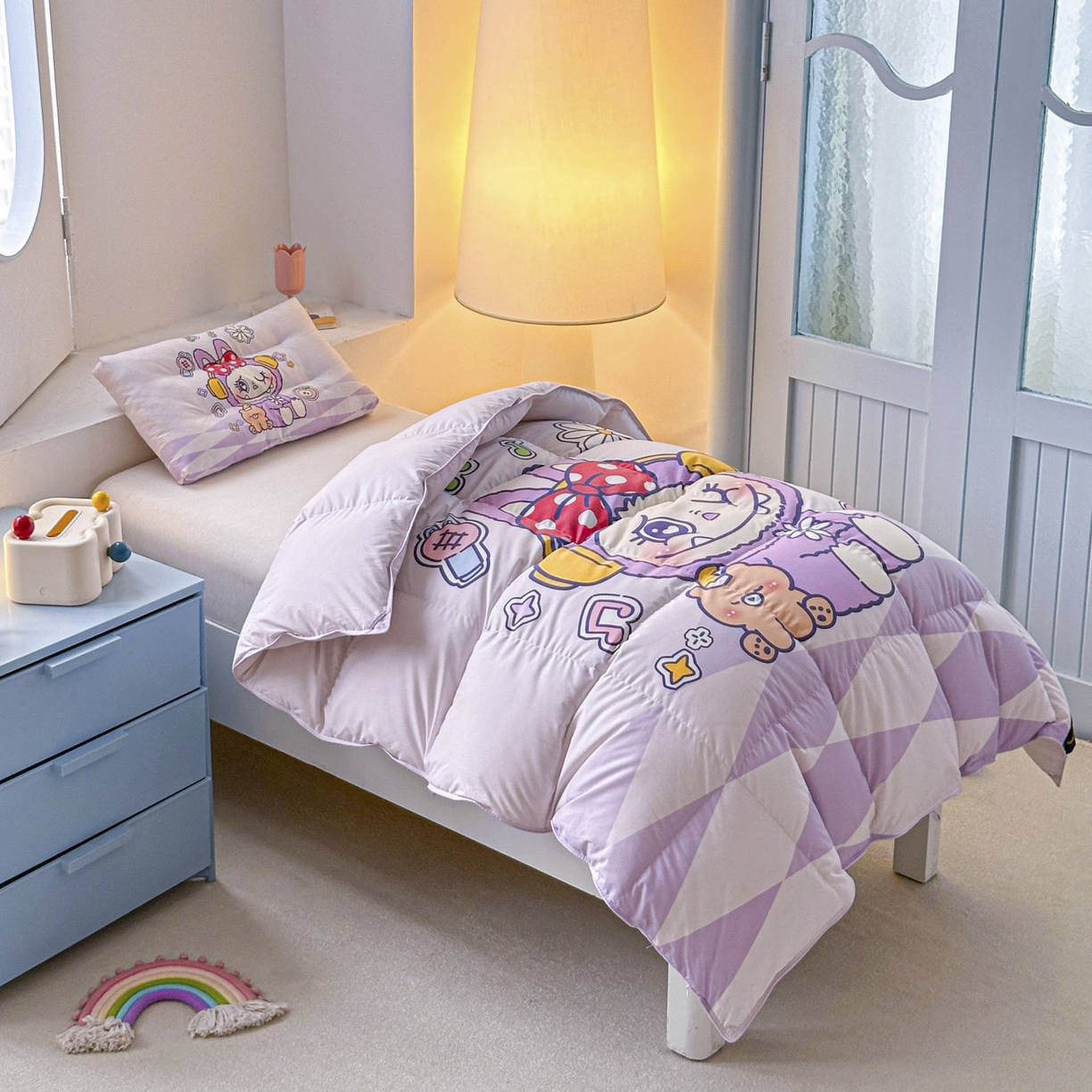 91家纺网 家纺一手货源 找家纺 暖羽屋羽绒馆 2025新款天丝莱赛尔鹅绒丝被芯 抗菌 防螨羽毛被1.2米 白鹅绒丝 儿童学生被子1.5 春秋被 紫色拉布尔