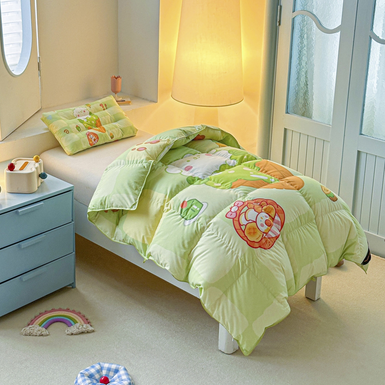 91家纺网 家纺一手货源 找家纺 暖羽屋羽绒馆 2025新款天丝莱赛尔鹅绒丝被芯 抗菌 防螨羽毛被1.2米 白鹅绒丝 儿童学生被子1.5 春秋被 清爽狗狗