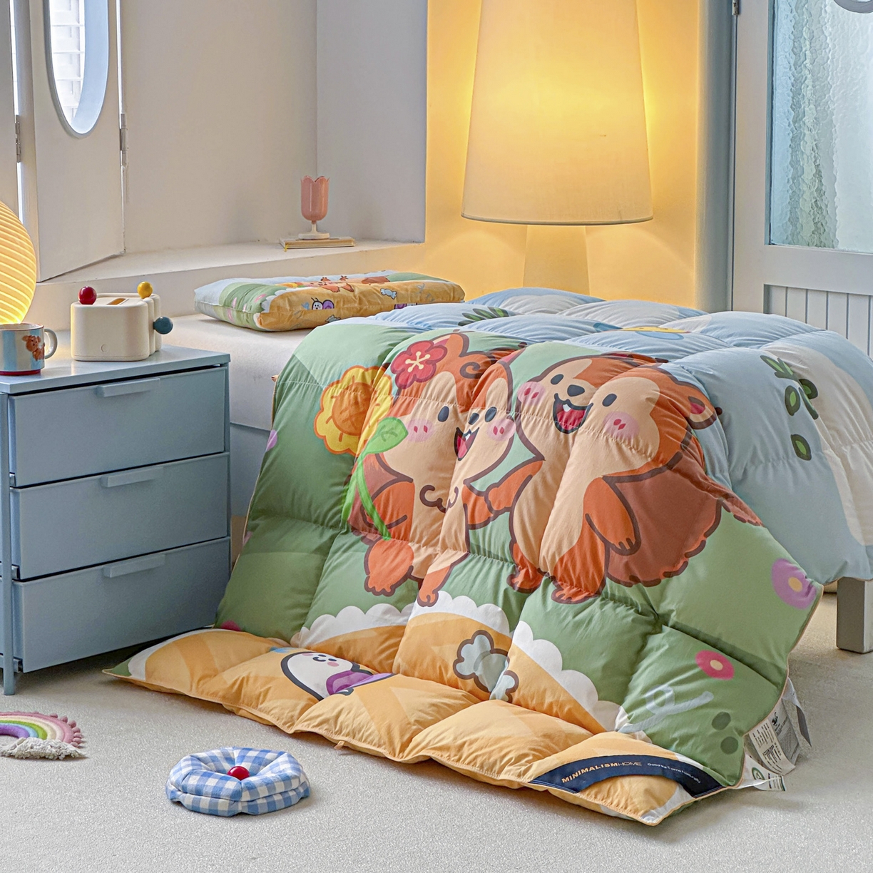 91家纺网 家纺一手货源 找家纺 暖羽屋羽绒馆 2025新款天丝莱赛尔鹅绒丝被芯 抗菌 防螨羽毛被1.2米 白鹅绒丝 儿童学生被子1.5 春秋被 两只松鼠