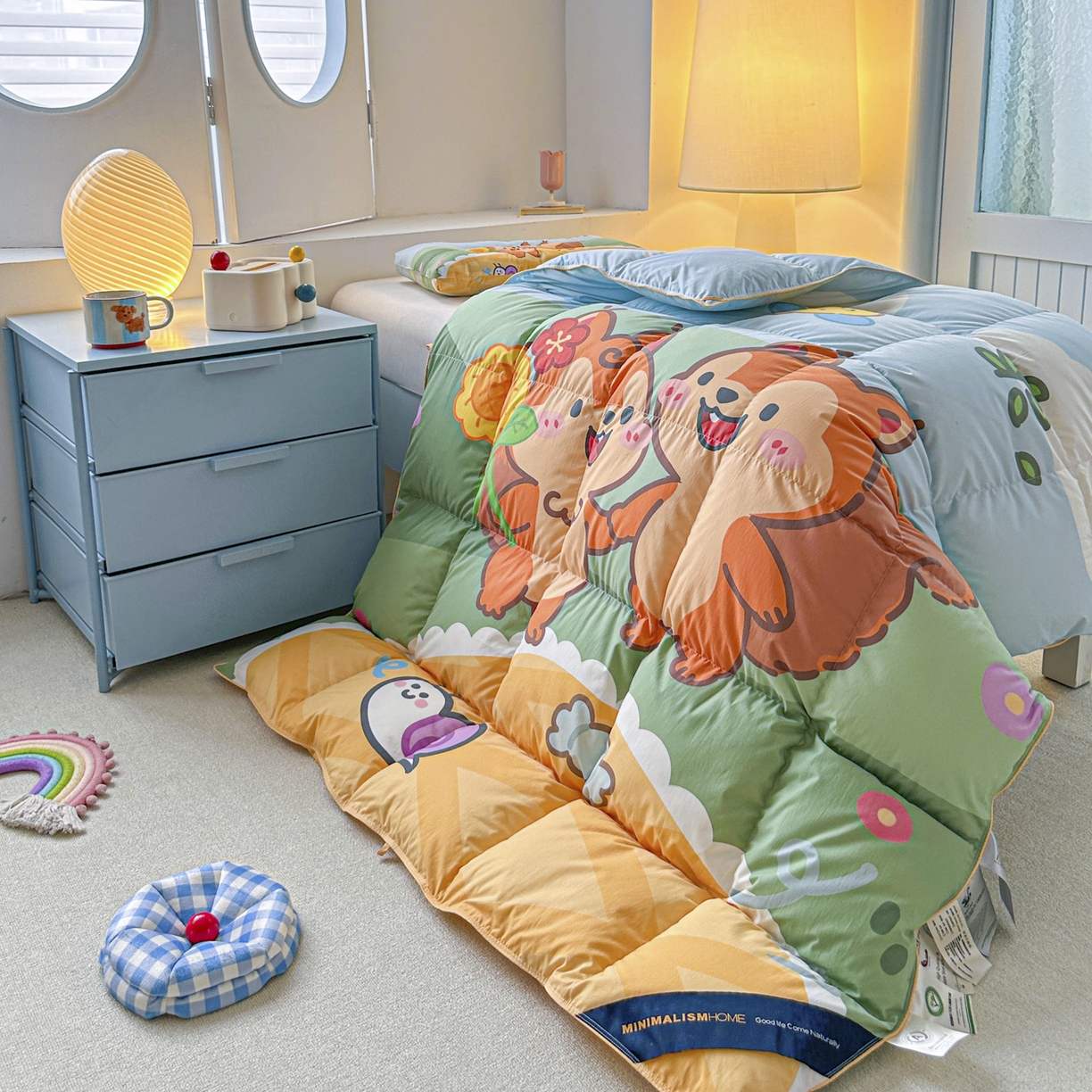 91家纺网 家纺一手货源 找家纺 暖羽屋羽绒馆 2025新款天丝莱赛尔鹅绒丝被芯 抗菌 防螨羽毛被1.2米 白鹅绒丝 儿童学生被子1.5 春秋被 两只松鼠