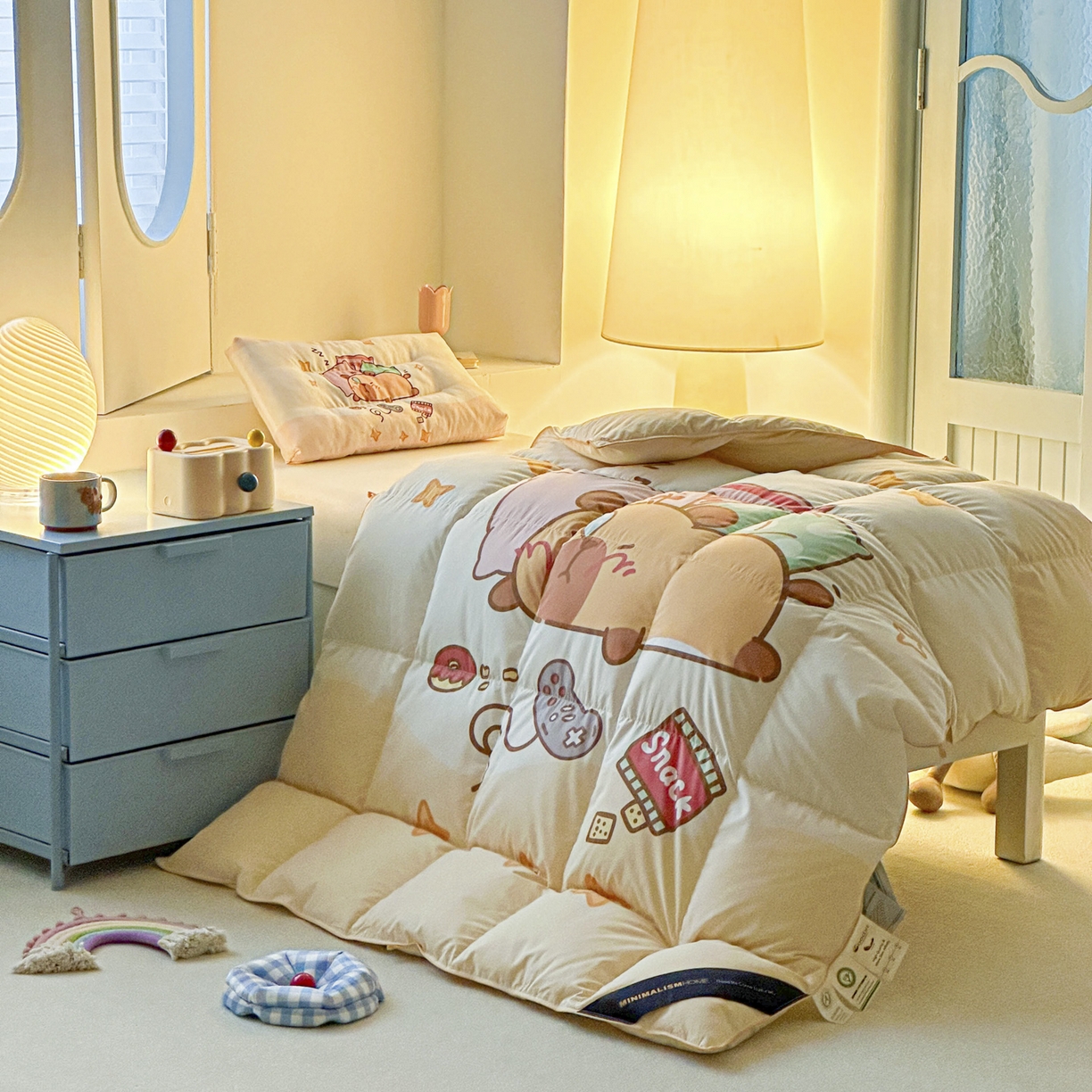 91家纺网 家纺一手货源 找家纺 暖羽屋羽绒馆 2025新款天丝莱赛尔鹅绒丝被芯 抗菌 防螨羽毛被1.2米 白鹅绒丝 儿童学生被子1.5 春秋被 放假的快乐2