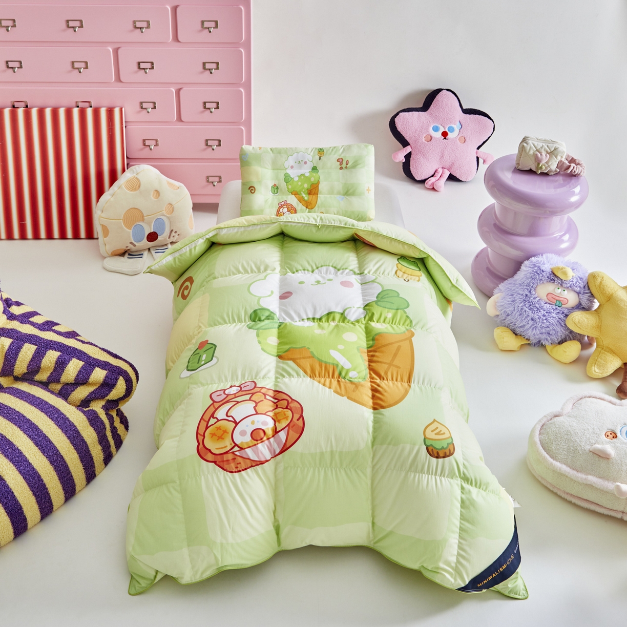 91家纺网 家纺一手货源 找家纺 暖羽屋羽绒馆 2025新款天丝莱赛尔鹅绒丝被芯 抗菌 防螨羽毛被1.2米 白鹅绒丝 儿童学生被子1.5 春秋被 清爽狗狗2