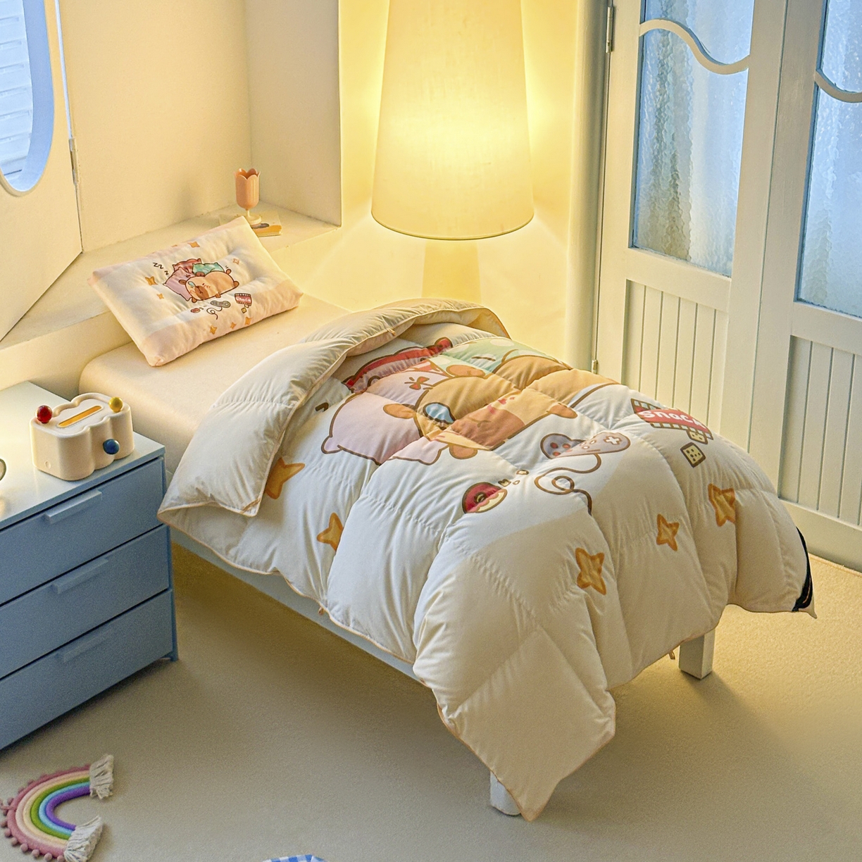 91家纺网 家纺一手货源 找家纺 暖羽屋羽绒馆 2025新款天丝莱赛尔鹅绒丝被芯 抗菌 防螨羽毛被1.2米 白鹅绒丝 儿童学生被子1.5 春秋被 放假的快乐2