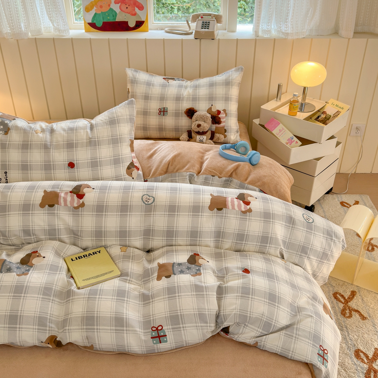 Sweet dreams甜梦 2025新款棉加绒印花四件套 毛衣小狗