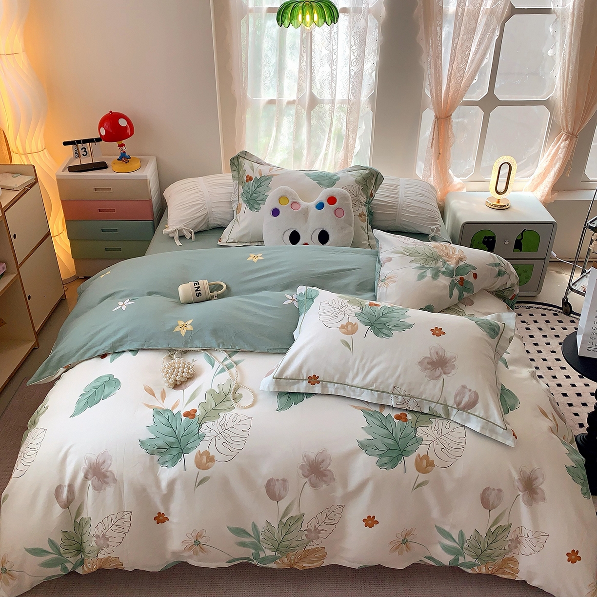 91家纺网 家纺一手货源 找家纺 莱豫家纺 2025新款亲肤舒适小清新印花全棉四件套第七批 远山含黛