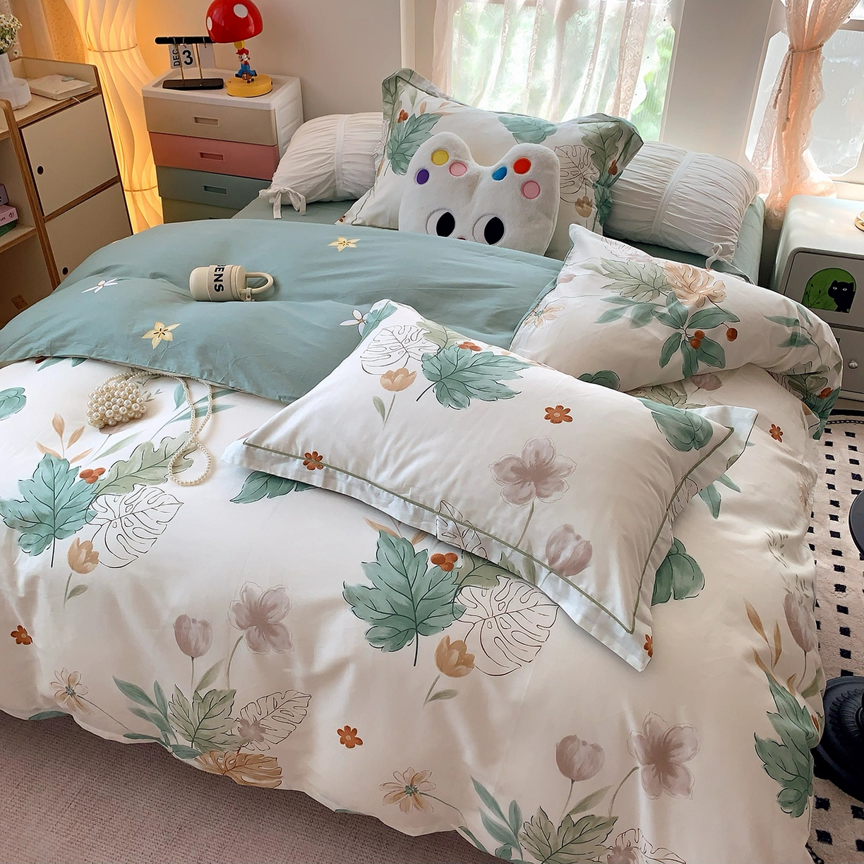 91家纺网 家纺一手货源 找家纺 莱豫家纺 2025新款亲肤舒适小清新印花全棉四件套第七批 远山含黛