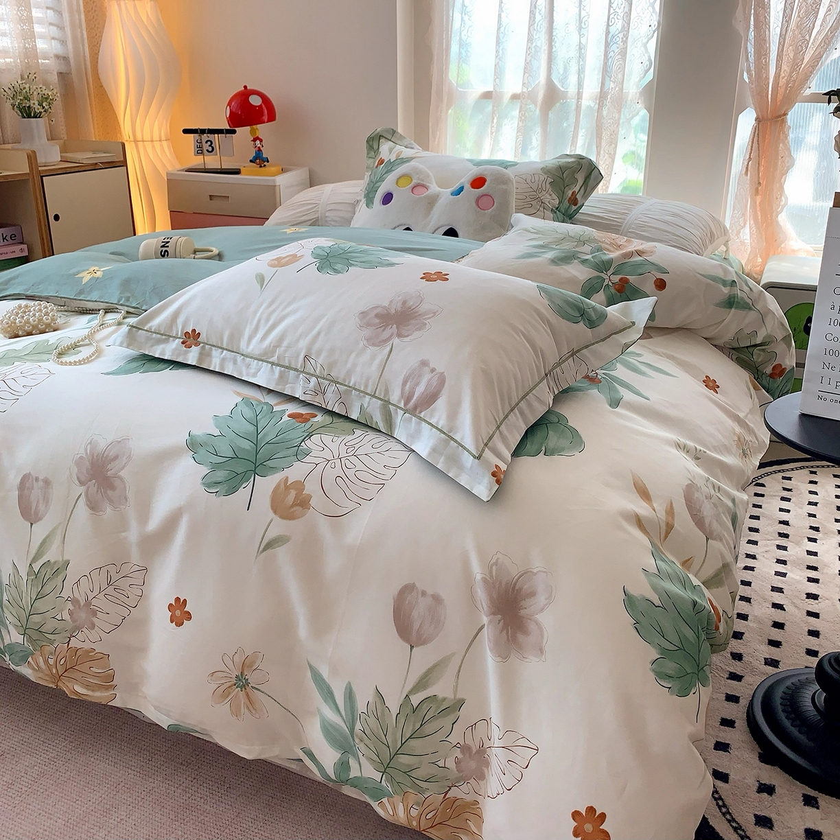 91家纺网 家纺一手货源 找家纺 莱豫家纺 2025新款亲肤舒适小清新印花全棉四件套第七批 远山含黛