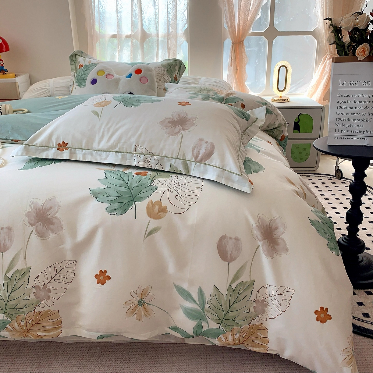 91家纺网 家纺一手货源 找家纺 莱豫家纺 2025新款亲肤舒适小清新印花全棉四件套第七批 远山含黛