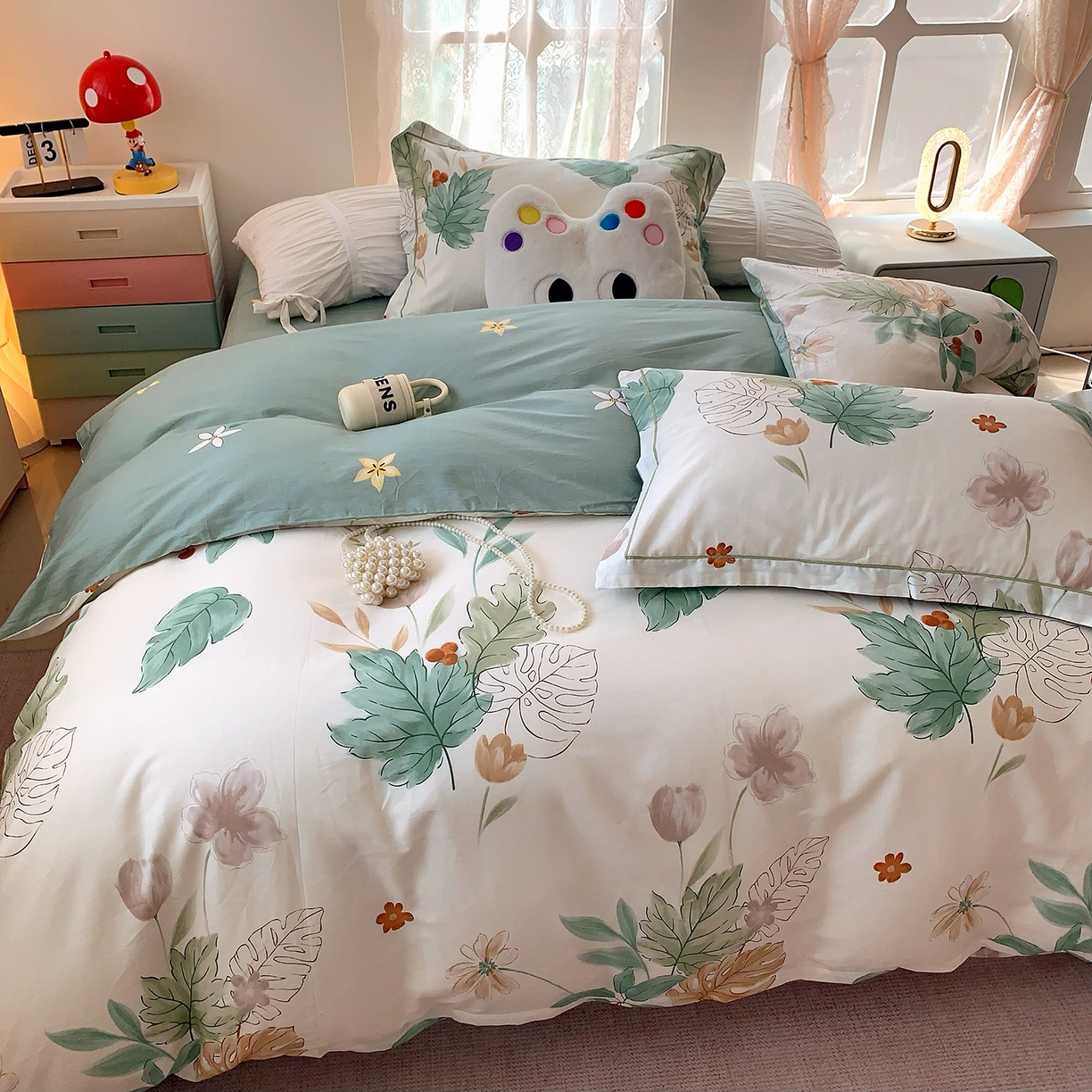 91家纺网 家纺一手货源 找家纺 莱豫家纺 2025新款亲肤舒适小清新印花全棉四件套第七批 远山含黛