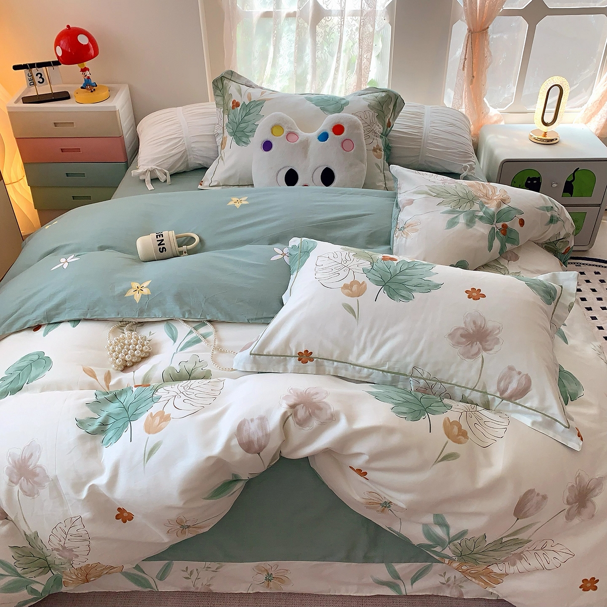 91家纺网 家纺一手货源 找家纺 莱豫家纺 2025新款亲肤舒适小清新印花全棉四件套第七批 远山含黛