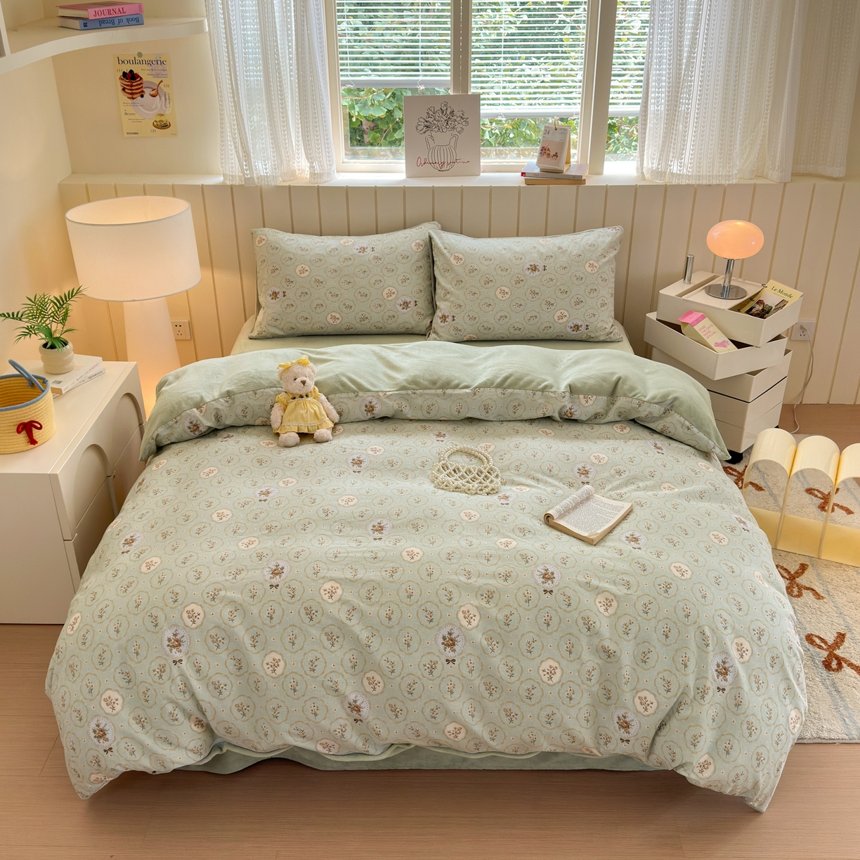 91家纺网 家纺一手货源 找家纺 Sweet dreams甜梦 2025新款棉加绒印花四件套 秘境花园