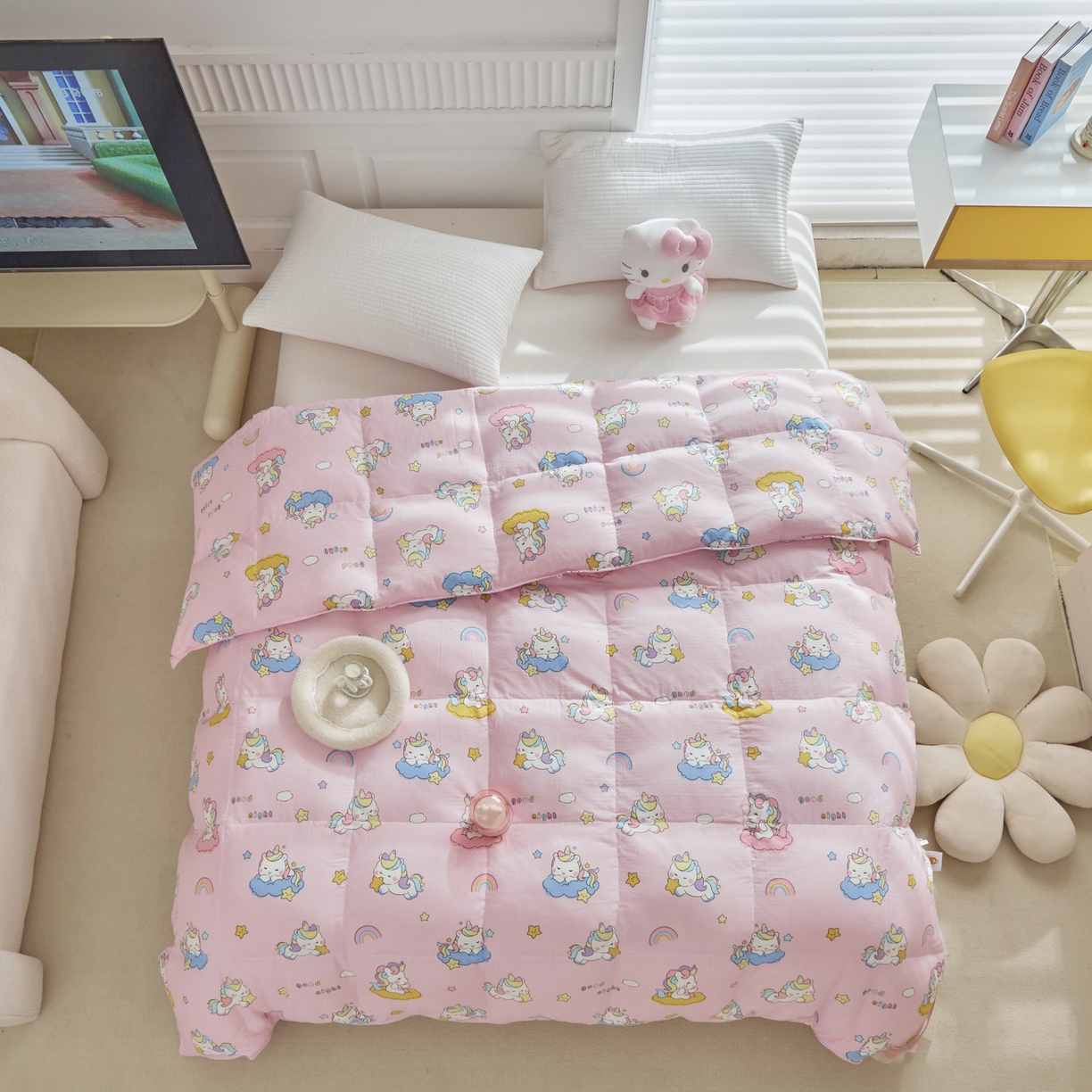 91家纺网 家纺一手货源 找家纺 （总）暖羽屋羽绒馆 2025新款A类双层纱鹅绒丝被芯儿童学生 羽绒被子 羽毛被婴幼儿园 冬被春秋被