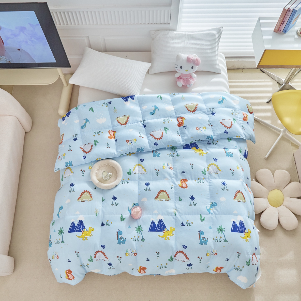 91家纺网 家纺一手货源 找家纺 （总）暖羽屋羽绒馆 2025新款A类双层纱鹅绒丝被芯儿童学生 羽绒被子 羽毛被婴幼儿园 冬被春秋被