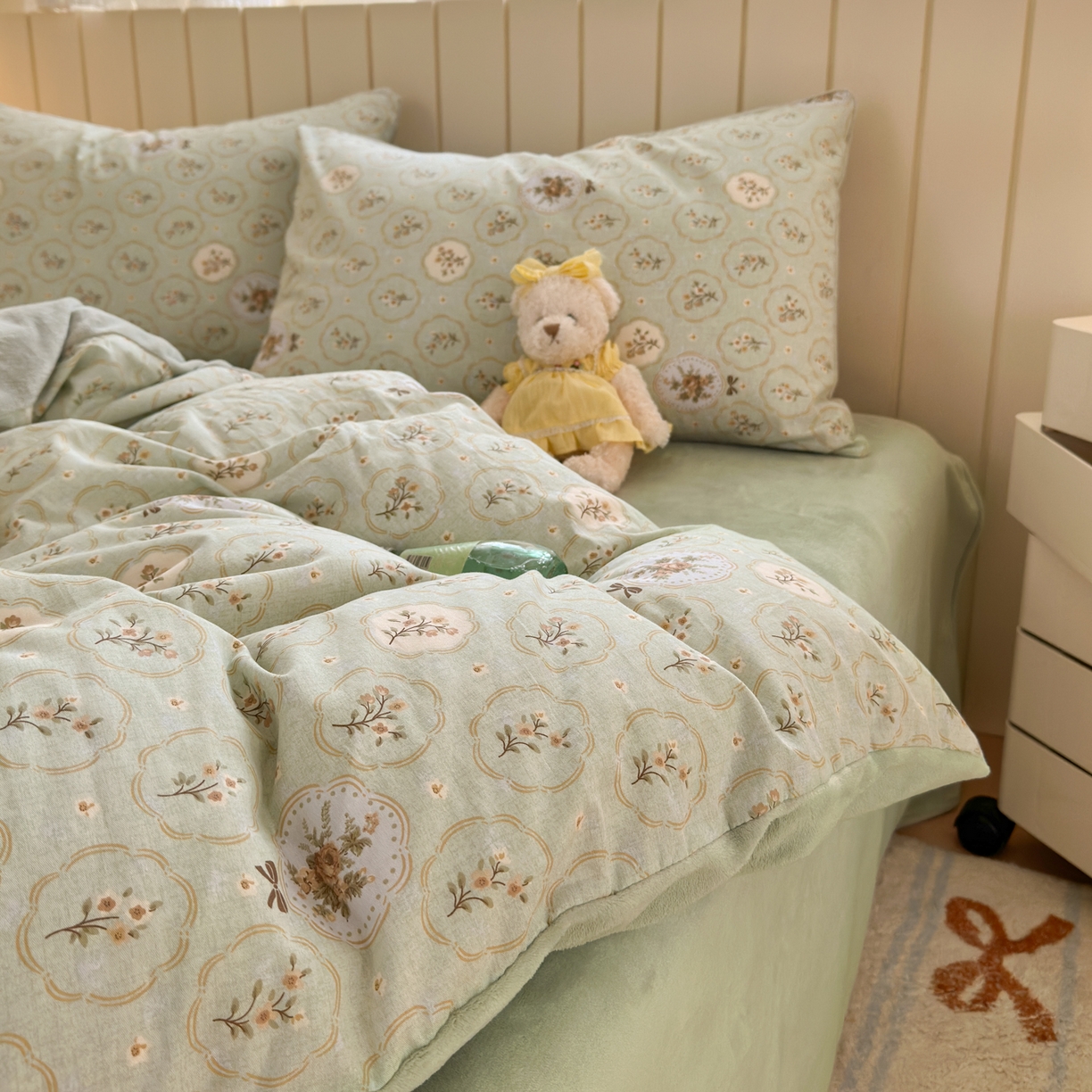 91家纺网 家纺一手货源 找家纺 Sweet dreams甜梦 2025新款棉加绒印花四件套 秘境花园