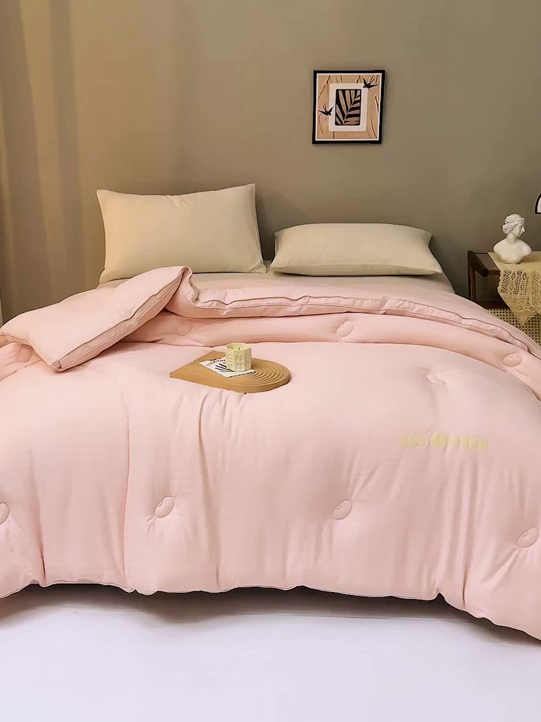 91家纺网 家纺一手货源 找家纺 恒科家纺 2025新款提花55%李官奇大豆纤维大豆被春秋被冬被被芯空调被 提花-青釉玉