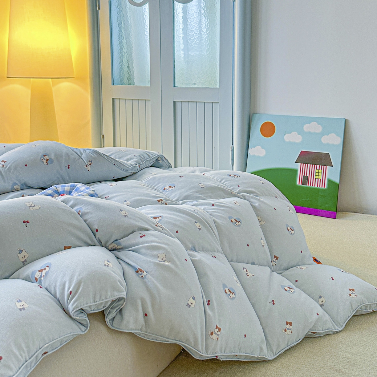 91家纺网 家纺一手货源 找家纺 暖羽屋羽绒馆 2025新款A类双层纱鹅绒丝被芯儿童学生 羽绒被子 羽毛被婴幼儿园 冬被春秋被 冬季伙伴